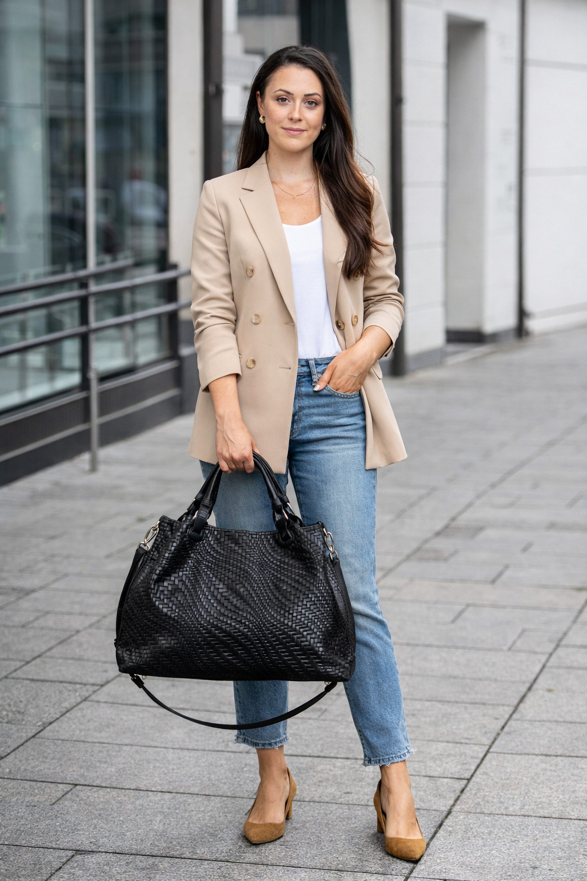 COLLEZIONE ALESSANDRO Schultertasche Square, in modischer Flechtoptik