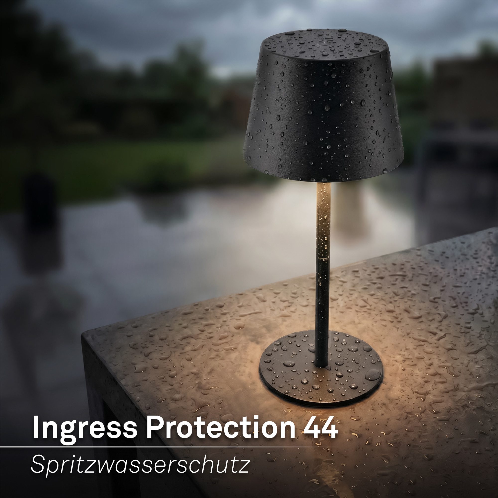 Briloner Leuchten Tischleuchte LED Tischlampe kabellos akku dimmbar In-/Outdoor Wohnzimmer, Einzelpack, LED fest integriert, 3.000K - Warmweiß, mit Akku, In-/Ou – Bild 5 von 5