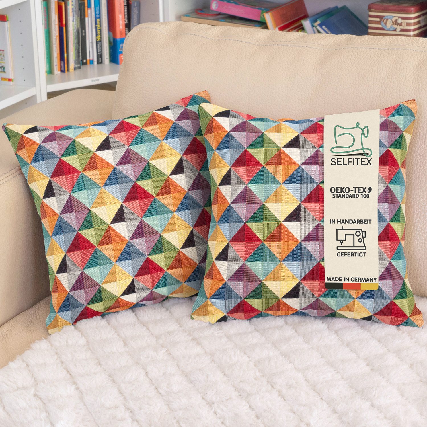 Selfitex Dekokissen mit buntem Muster im 2er Set, 30x50/40x40/50x50 inkl. F günstig online kaufen