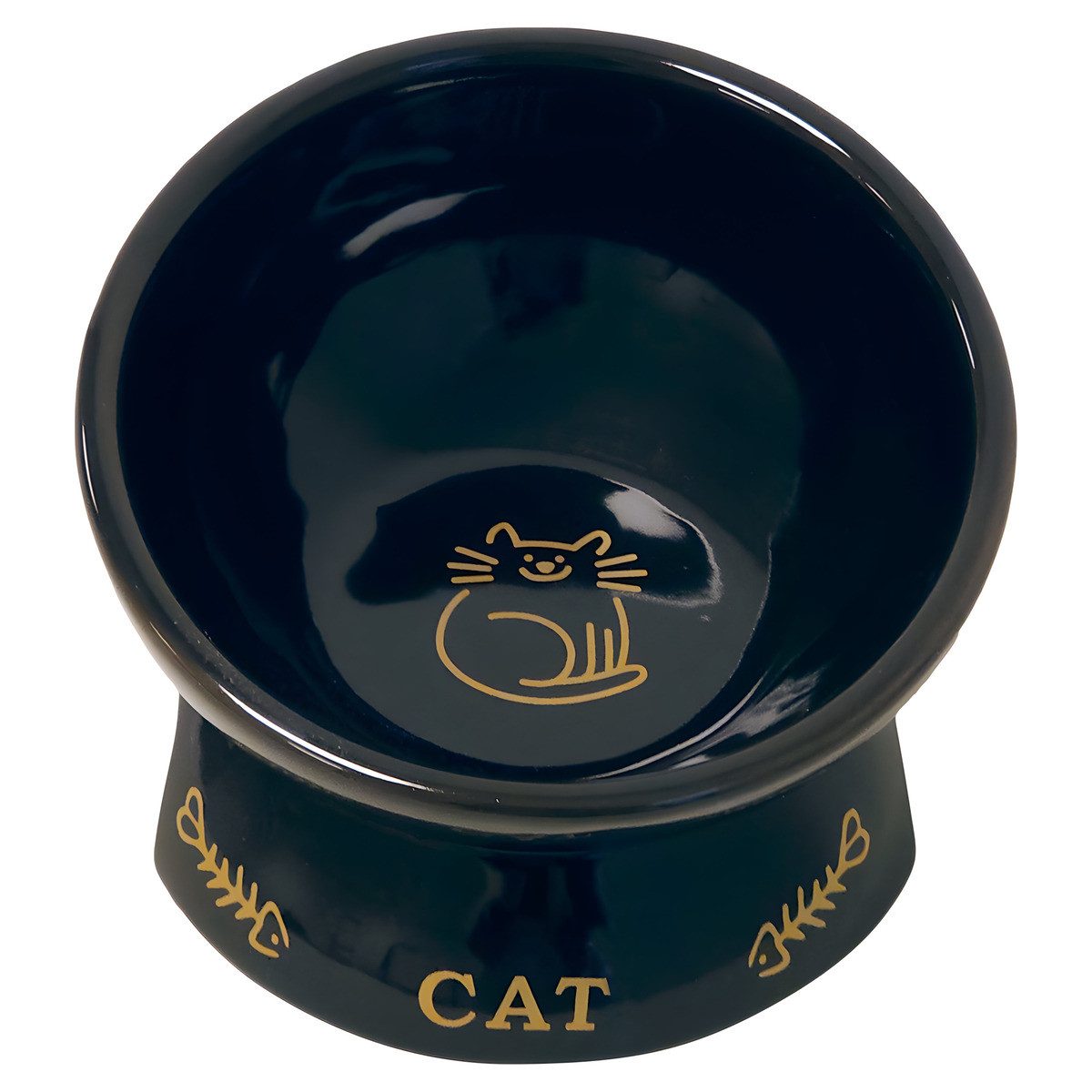 Nobby Futternapf Katzen Keramik-Napf Golden Cat schwarz