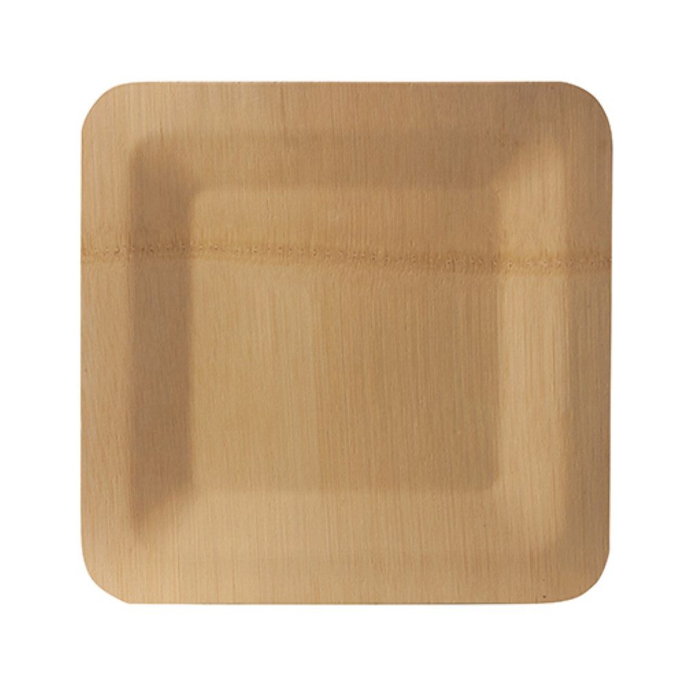 PAPSTAR Pappteller 10 Teller, Bambus "pure" eckig 1,5 cm x 23 cm x 23 cm
