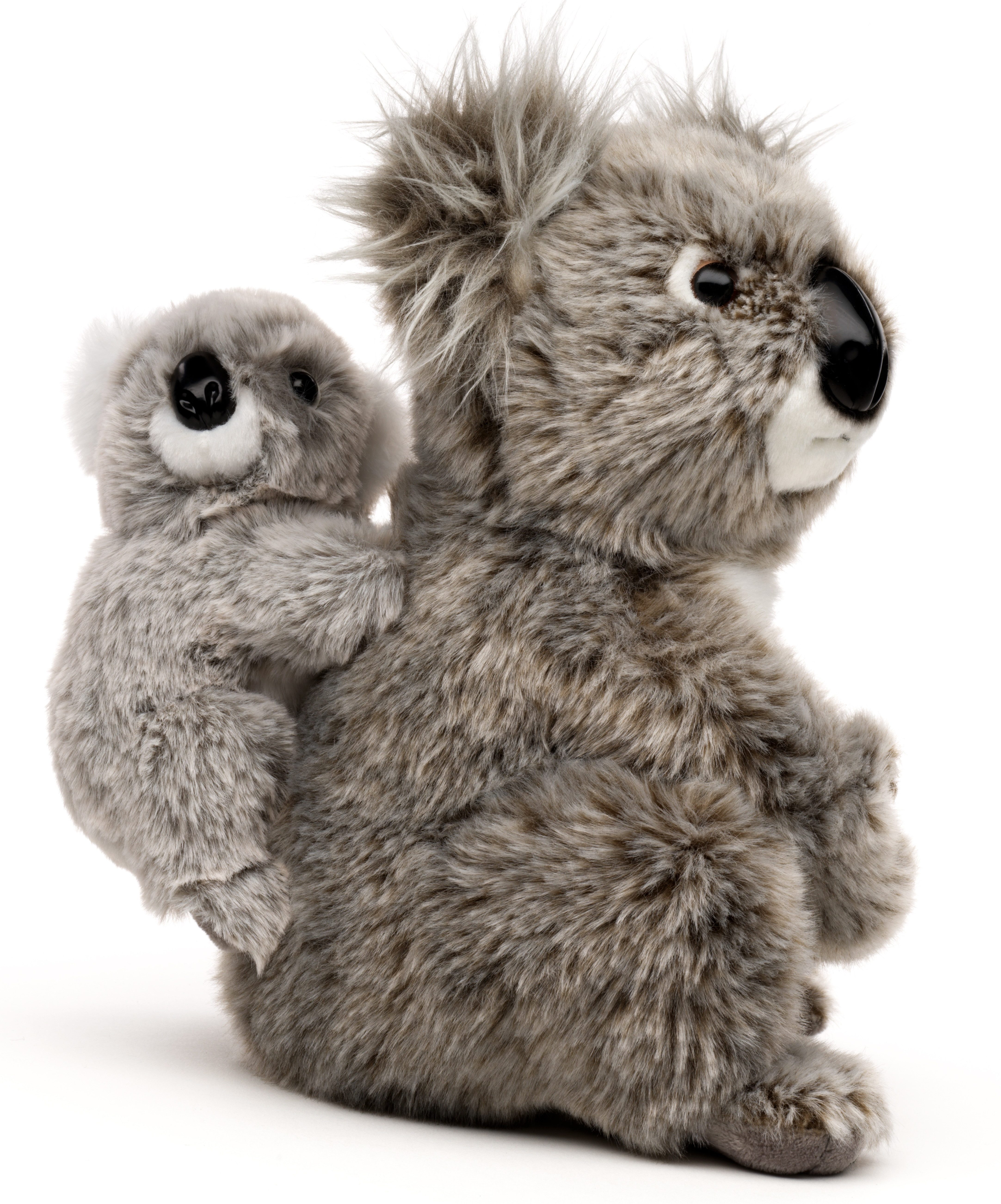 Uni-Toys Kuscheltier Uni-Toys - Koala mit Baby - 24 cm (Höhe) - Plüsch-Bär - Plüschtier, zu 100 % recyceltes Füllmaterial