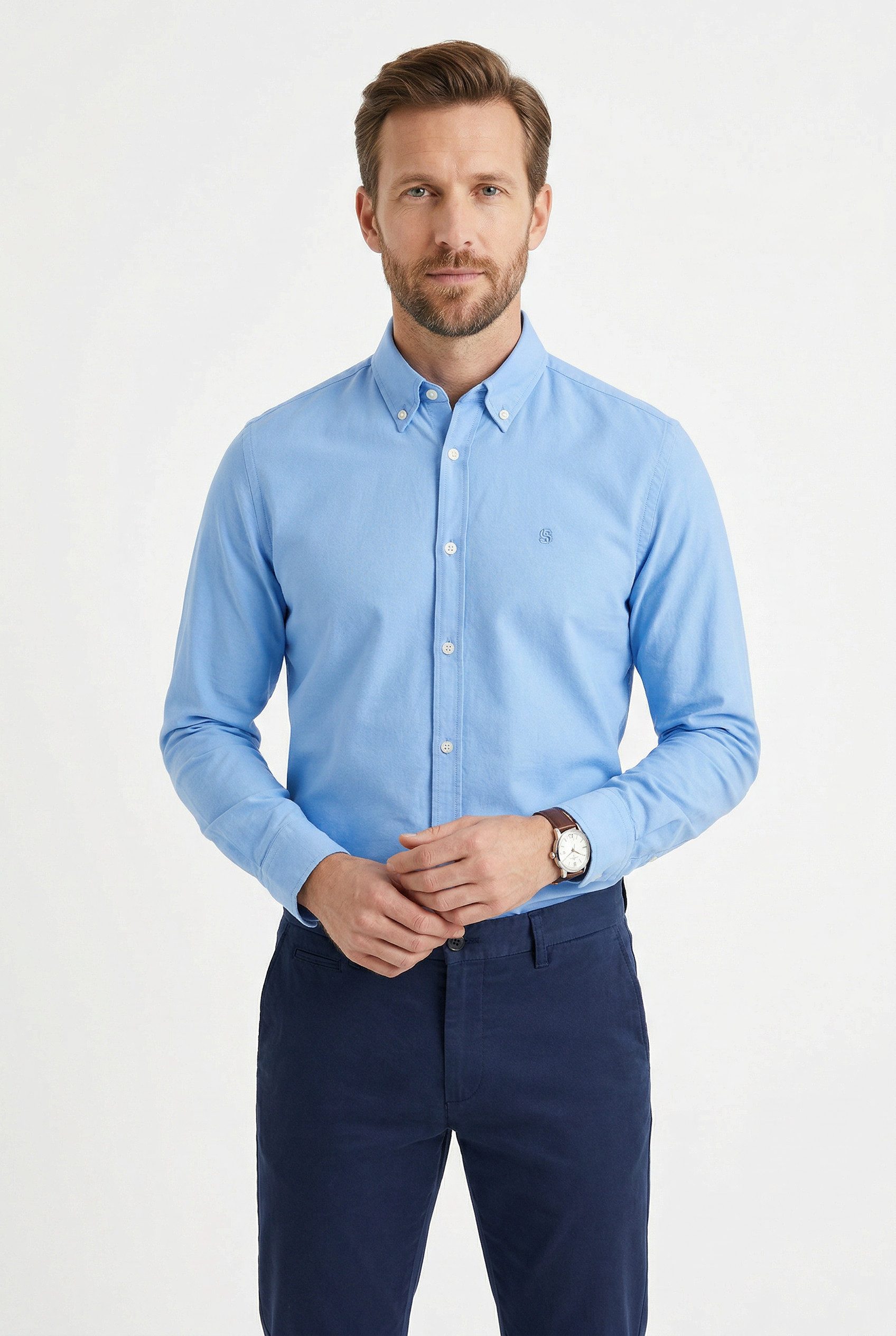 BOSS Businesshemd ROAN Langarm, Button-Down-Kragen, slim fit