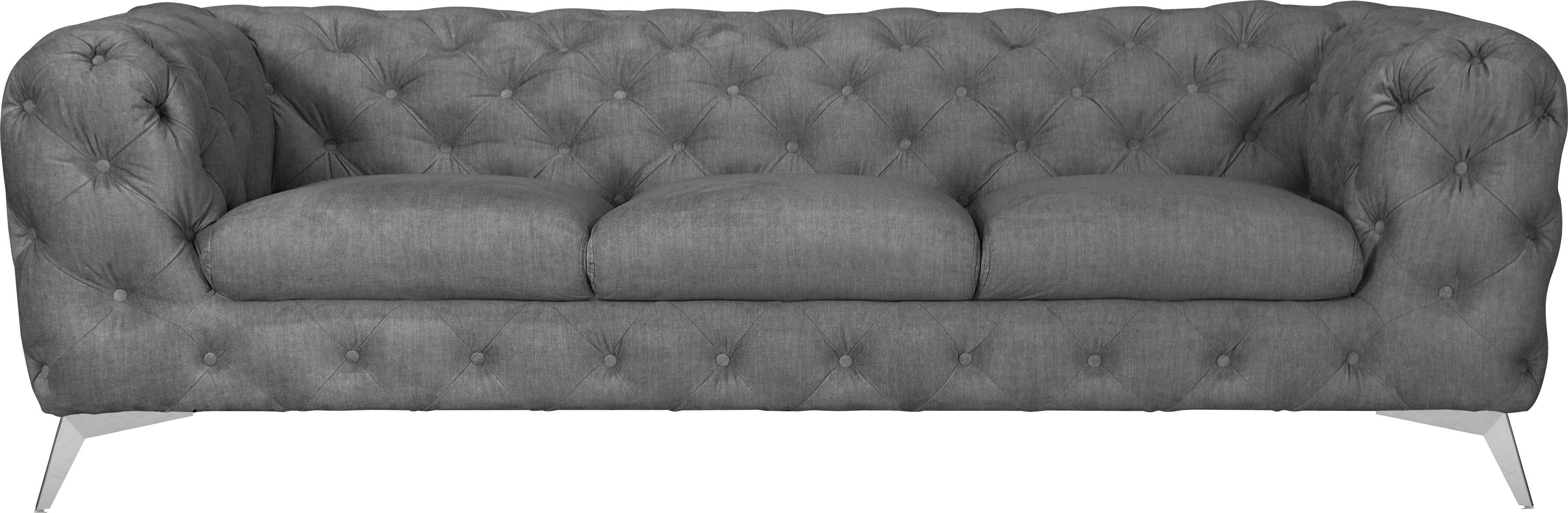Home affaire Chesterfield-Sofa Glynis, aufwändige Knopfheftung, moderne Chesterfield Optik, Fußfarbe wählbar