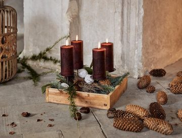 Creativ deco Adventsleuchter Weihnachtsdeko (1 St), für 4 Kerzen, ideal als Adventsleuchter