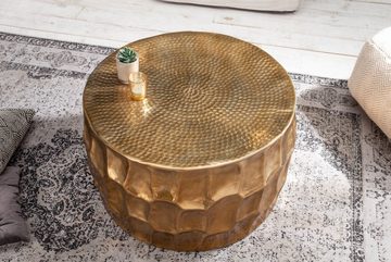 riess-ambiente Couchtisch ORGANIC ORIENT Ø70cm gold (Einzelartikel, 1-St), Wohnzimmer · Metall · rund · Hammerschlag 3D-Design · handmade