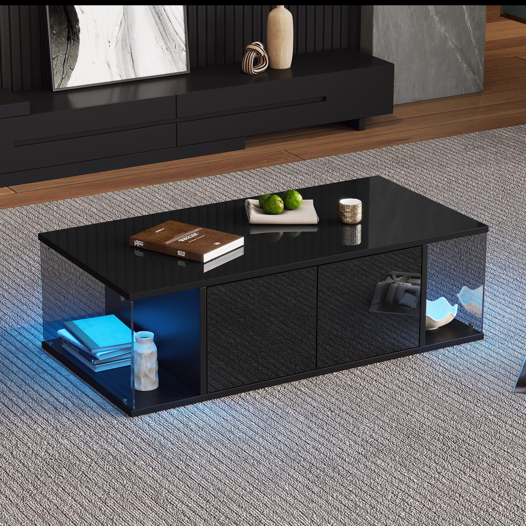 Merax Couchtisch hochglanz Sofatisch Beistelltisch mit günstig online kaufen