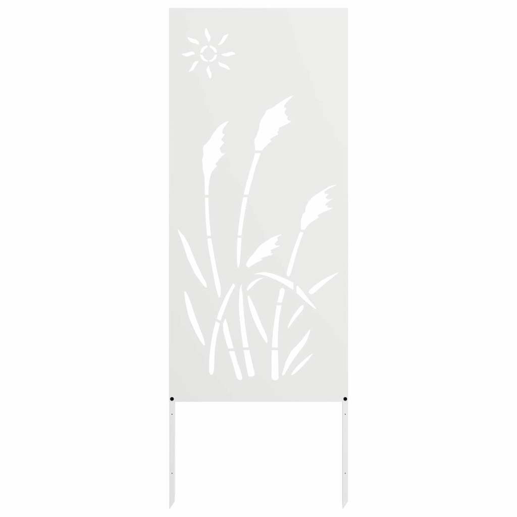 vidaXL Wandbild Garten Sichtschutz-Leinwand Weiß 50 x 140 cm, (1 St)
