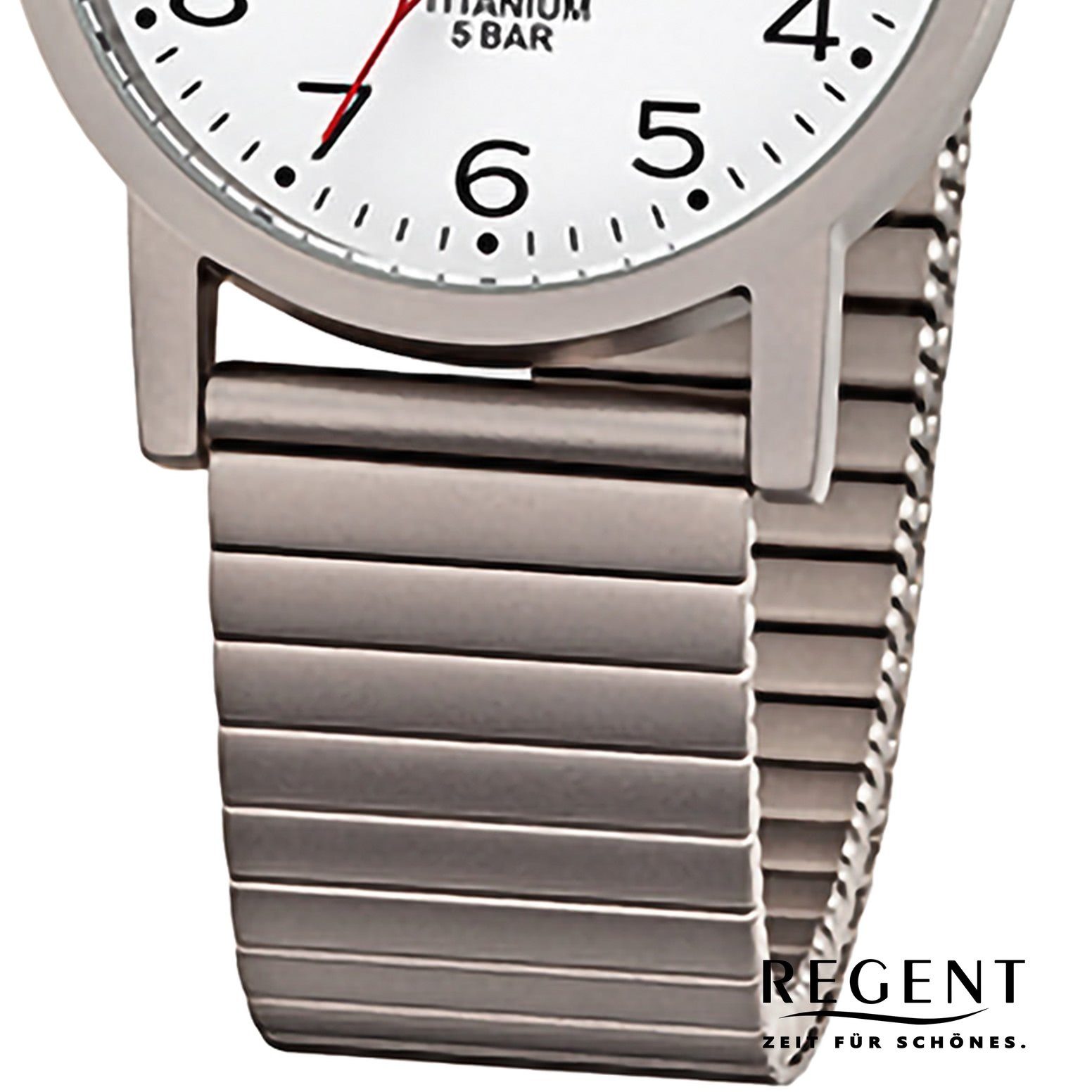Regent Quarzuhr Regent Herren Armbanduhr Analog, (Analoguhr), Herren Armbanduhr rund, extra groß (ca. 34mm), Edelstahlarmband
