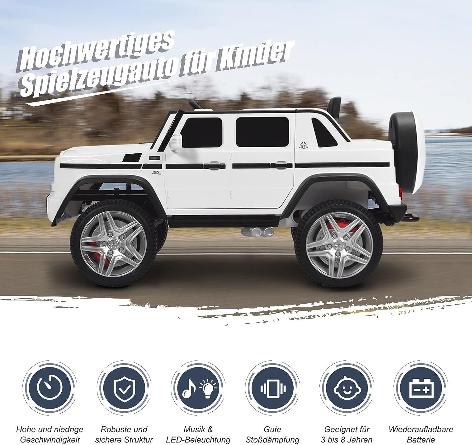 KOMFOTTEU Elektro-Kinderauto Mercedes-Benz, 2,5-5,5km/h, USB, MP3, LED-Lich günstig online kaufen