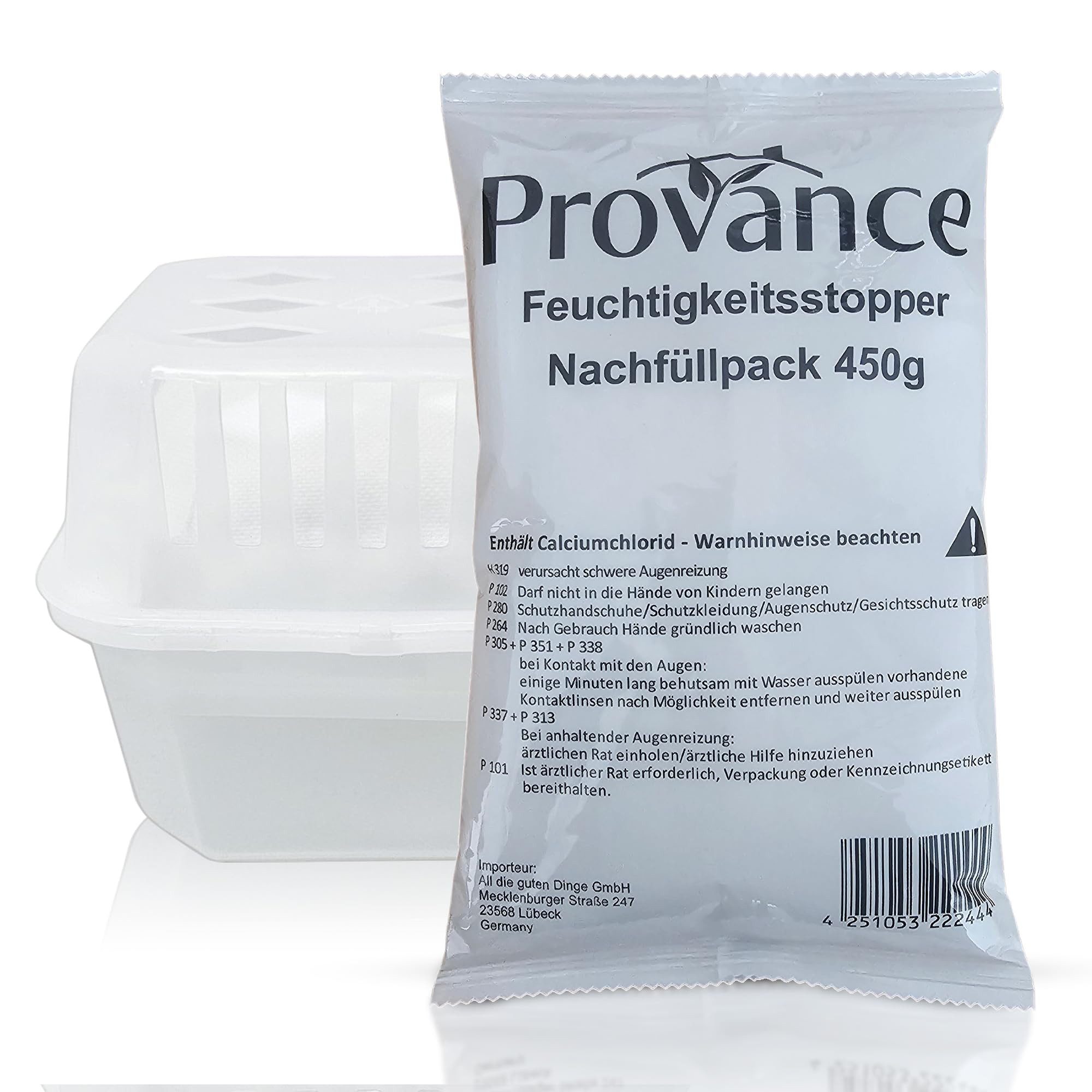 Provance Granulat-Luftentfeuchter Set Box mit Nachfüllpacks 450g für alle Innenräume