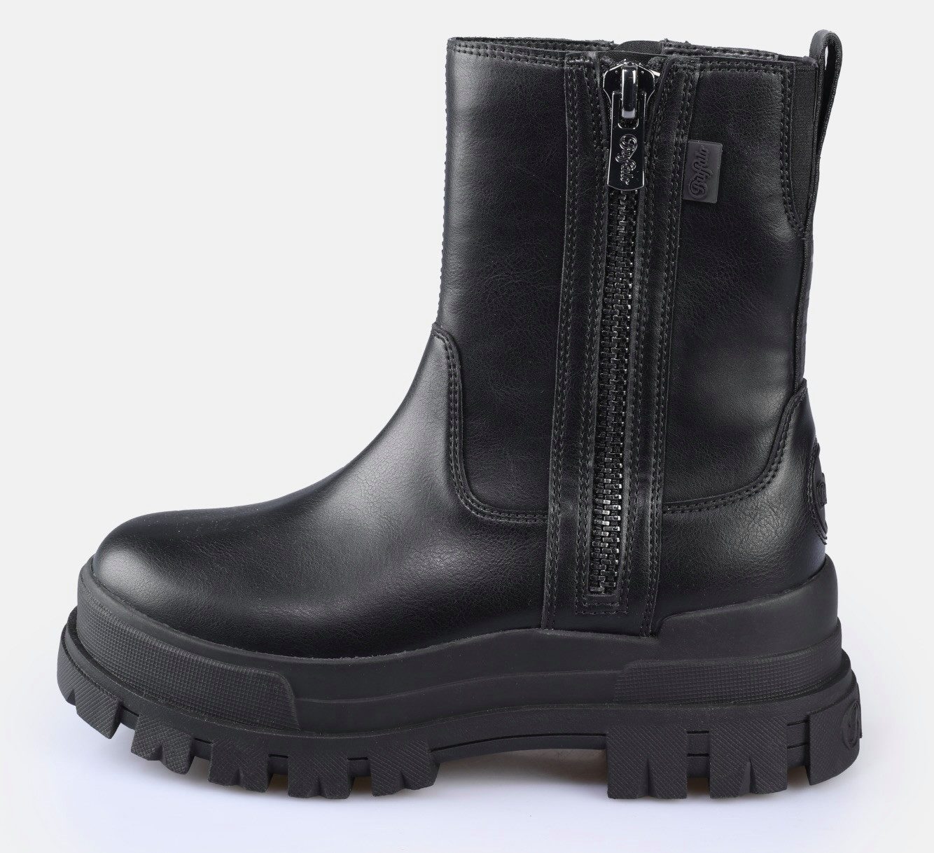 Buffalo Aspha Bootie Zip Bikerboots Plateauboots, Stiefelette mit Memory Foam Innensohle