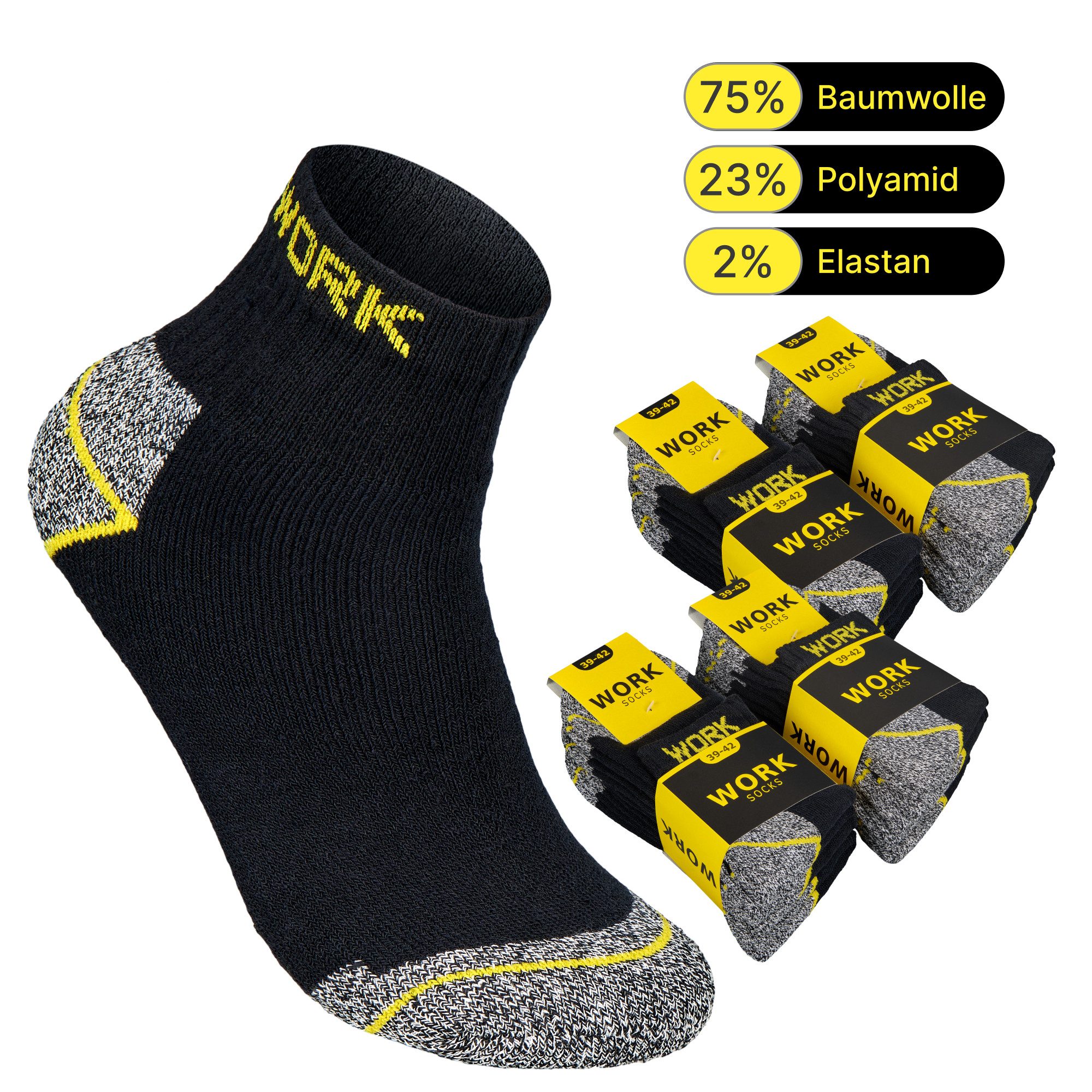 Arbeitssocken Herren Arbeitssocken (5,10 oder 20 Paar) WORK Socken Baumwolle