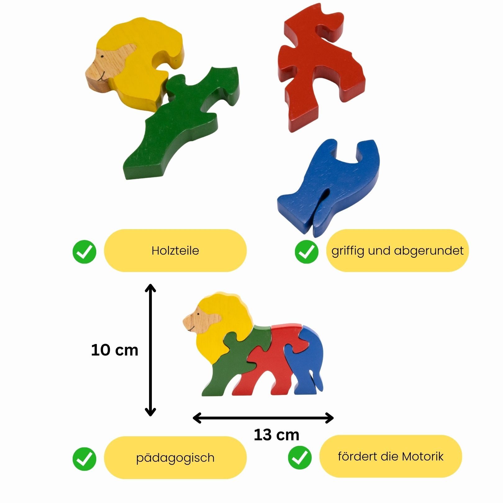 GICO Steckpuzzle Tier Holzpuzzle Löwe für Kinder - 3933, Puzzleteile günstig online kaufen
