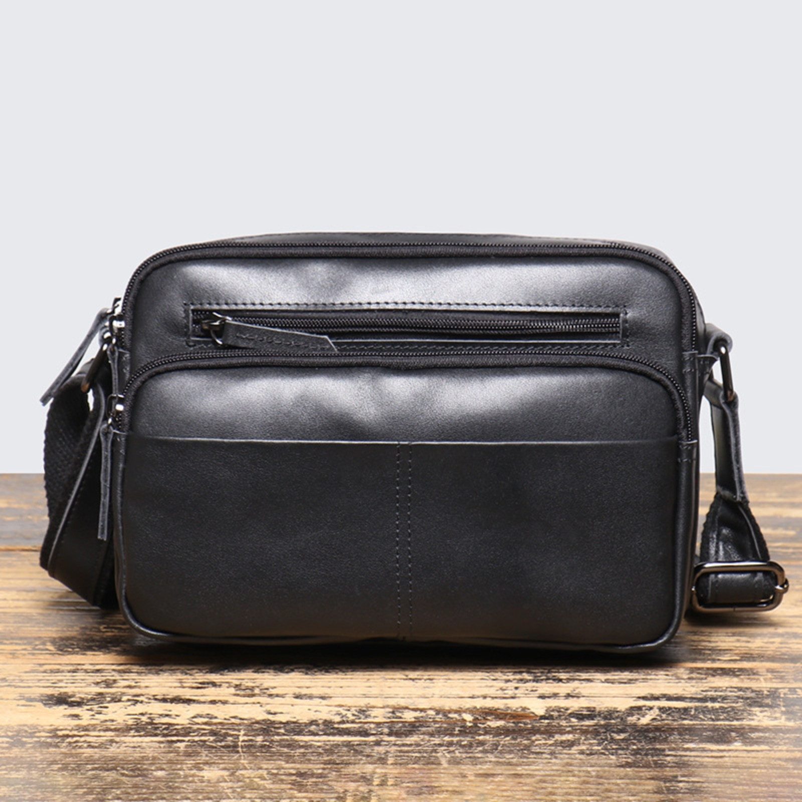 Schultertasche Herren Umhängetasche Leder Organizer Echtleder Verstellbarer