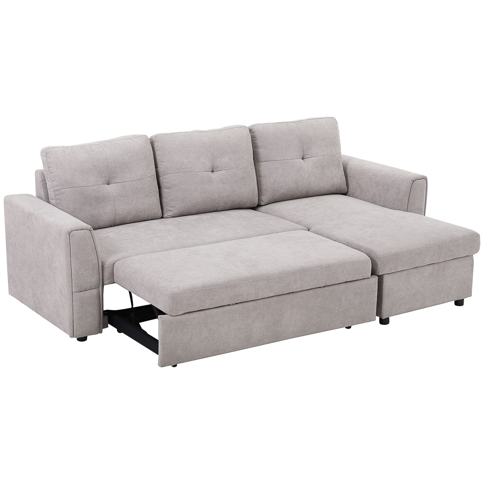 HOMCOM Ecksofa 3 Sitzer Couch, Schlafsofa günstig online kaufen