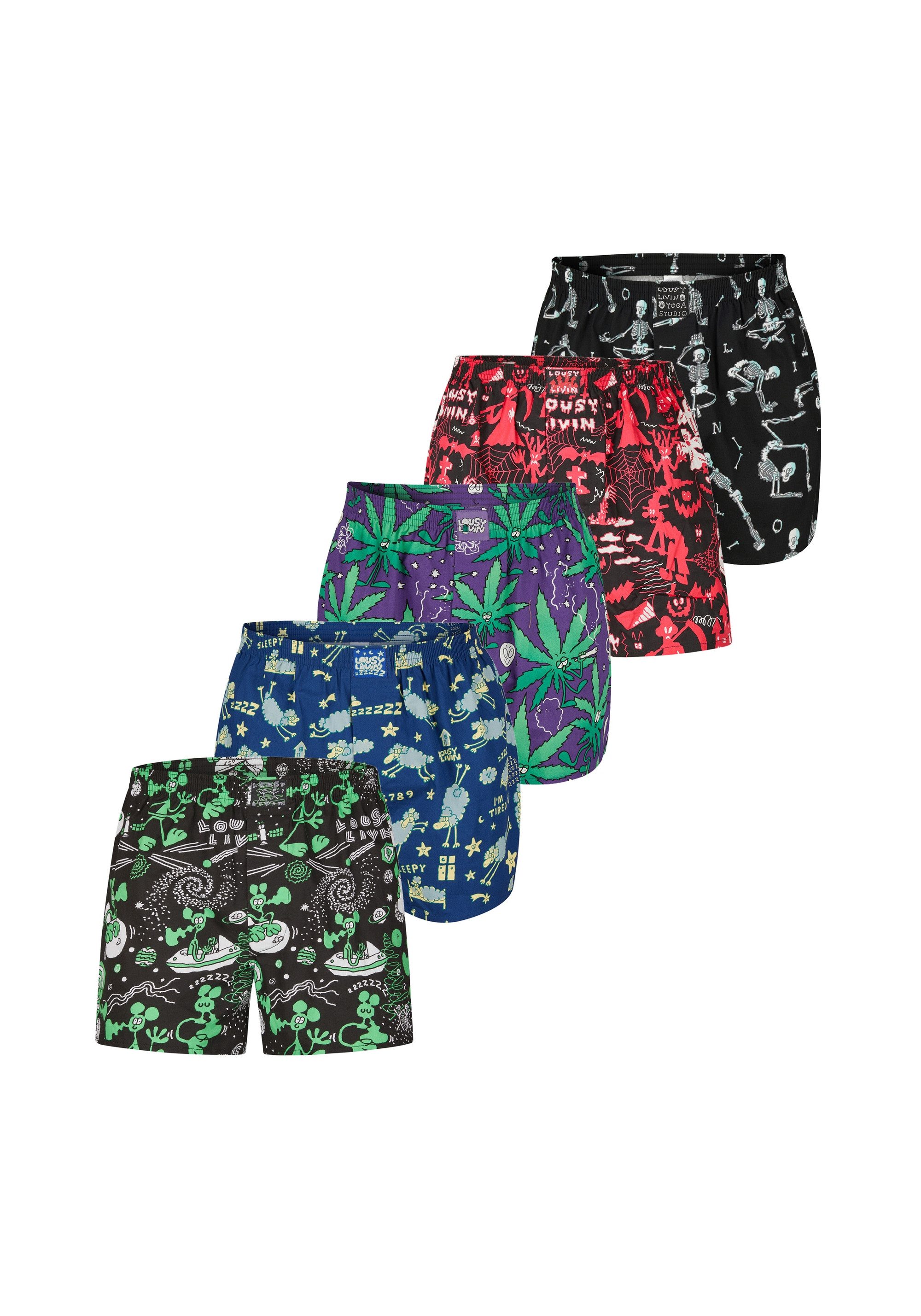 Lousy Livin Boxershorts Suspence (5-St) mit lässigen Allover-Prints