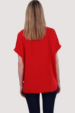 malito more than fashion Blusenshirt 10508 mit Bindeknoten und Kette Einheitsgröße