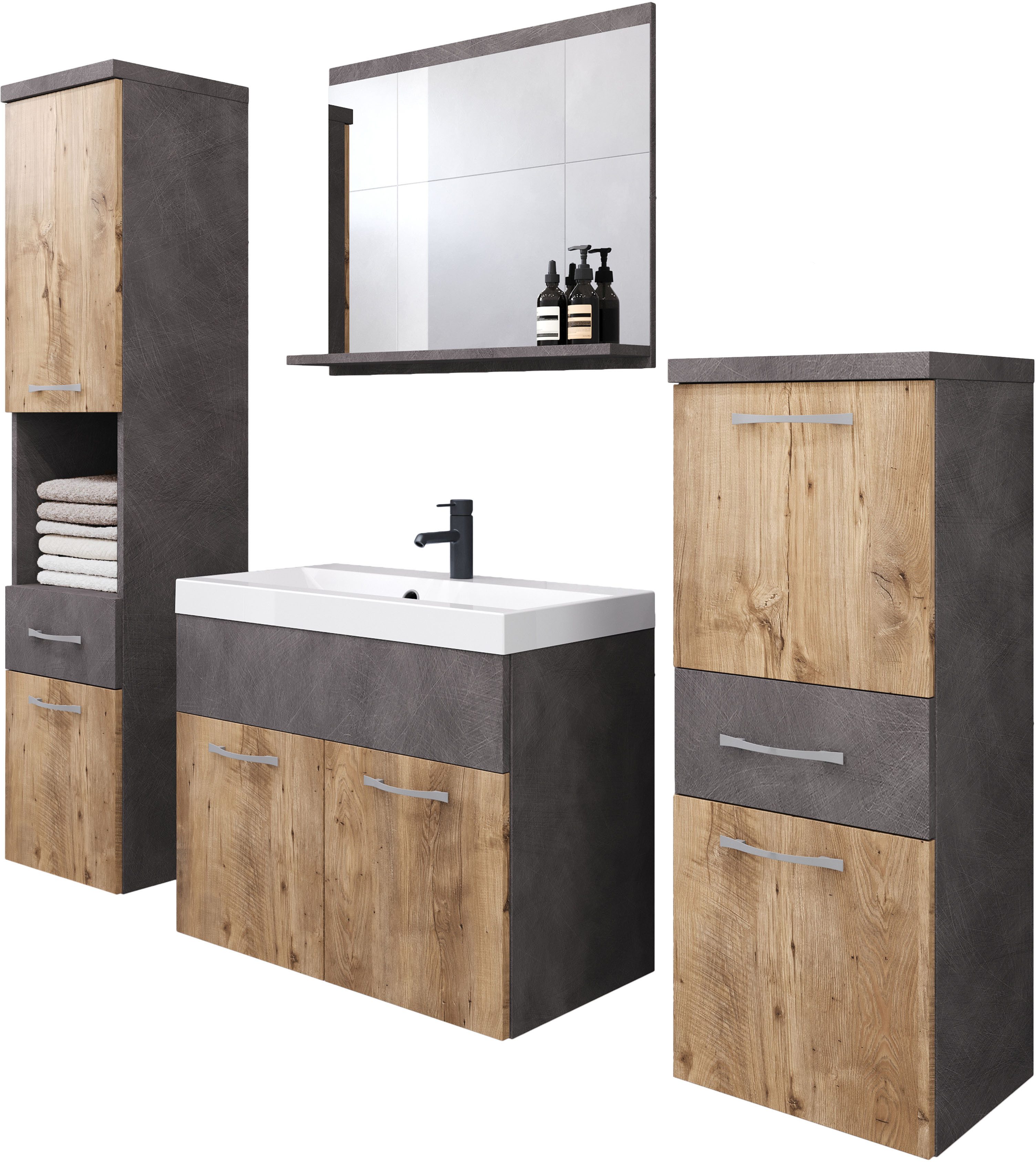 welltime Badmöbel-Set ELDA, (Komplett-Set, 5-St), Waschtisch günstig online kaufen