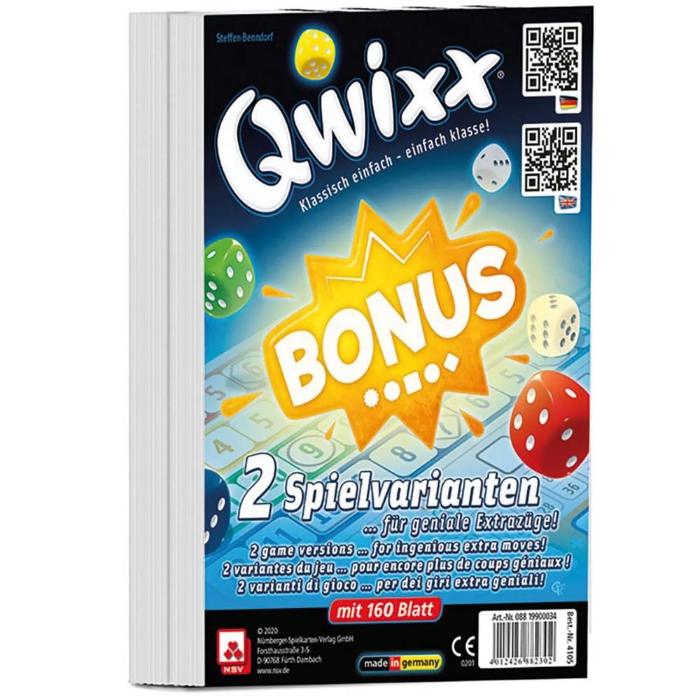 Nürnberger Spielkarten Spiel QWIXX - BONUS - INTERNATIONAL - Zusatzblöcke (2er)