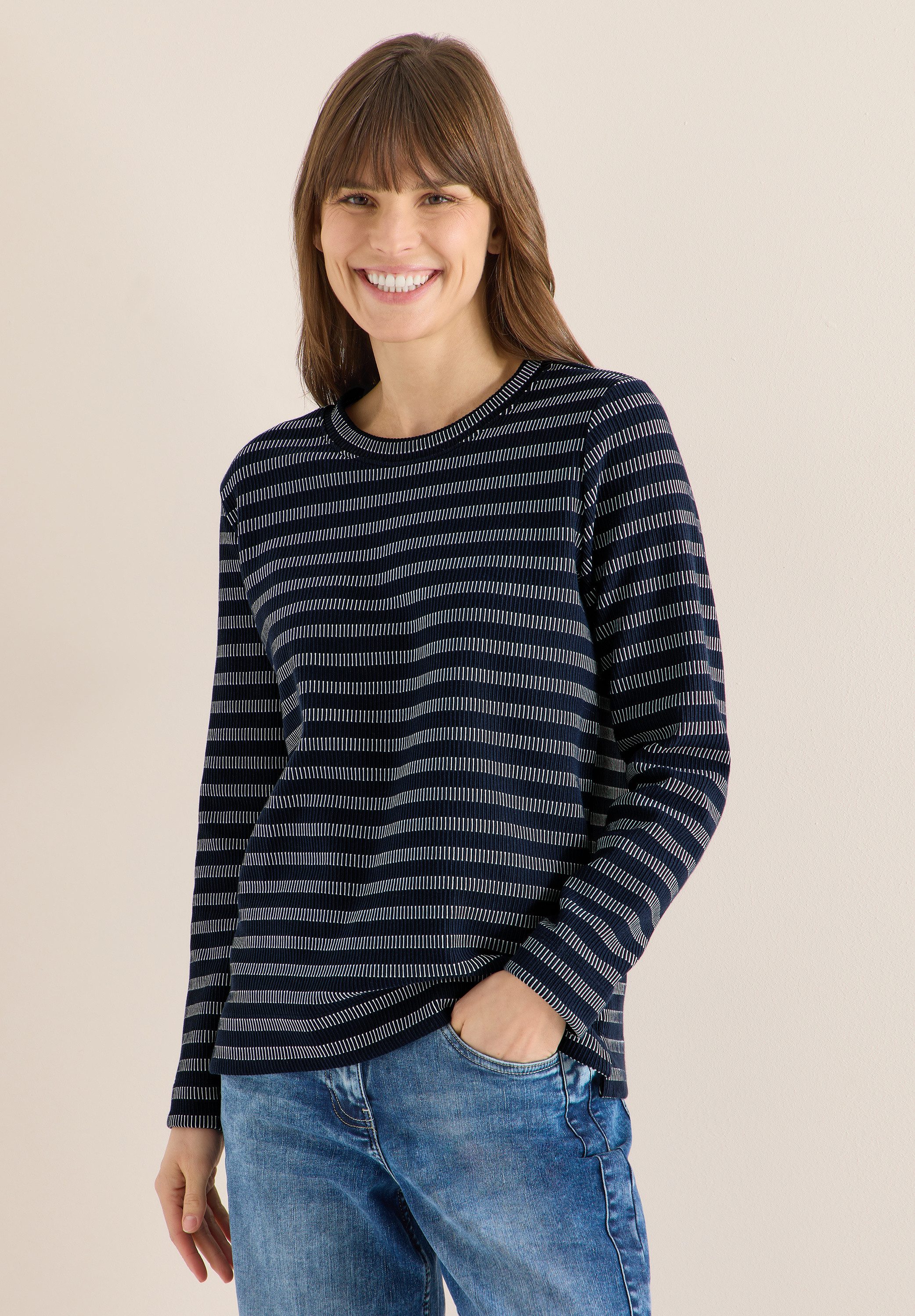 CECIL Langarmshirt mit Struktur günstig online kaufen