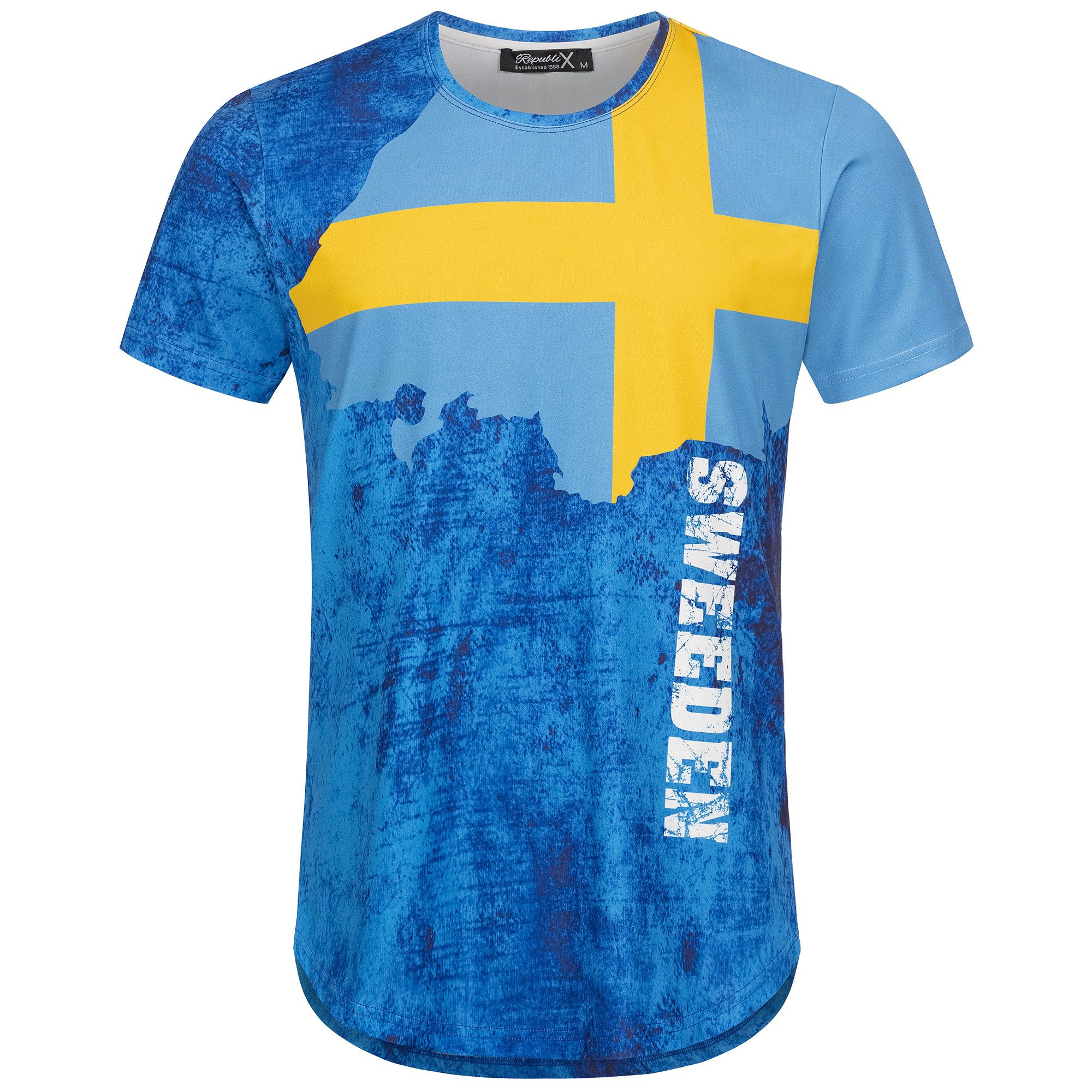REPUBLIX T-Shirt EMWM Herren Länder EM WM Oversize Crew Neck Shirt mit Rundhalsausschnitt