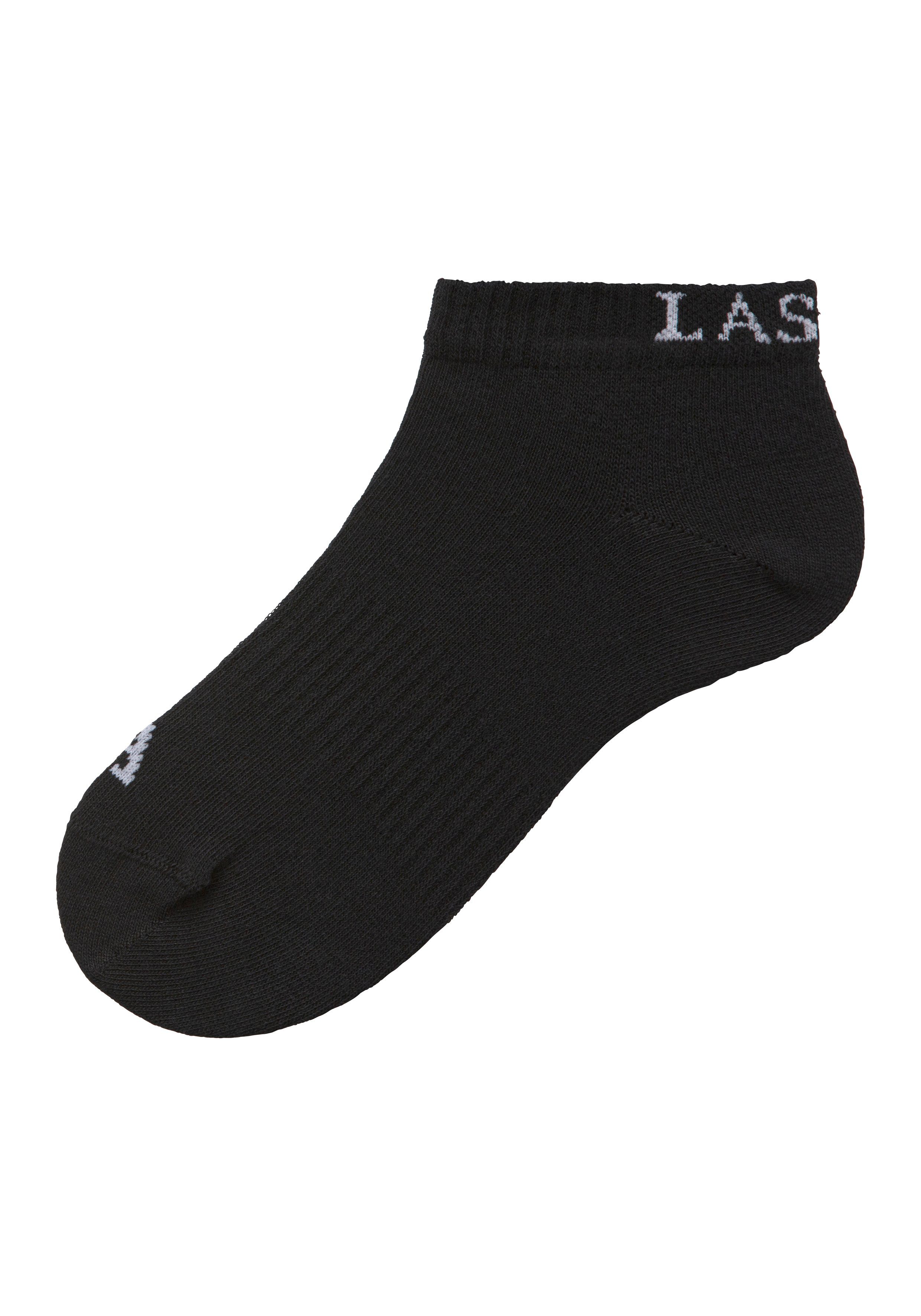 Marken LASCANA Logo Sneakersocken eingestricktem (Set, 6-Paar) ACTIVE schwarz 6x mit