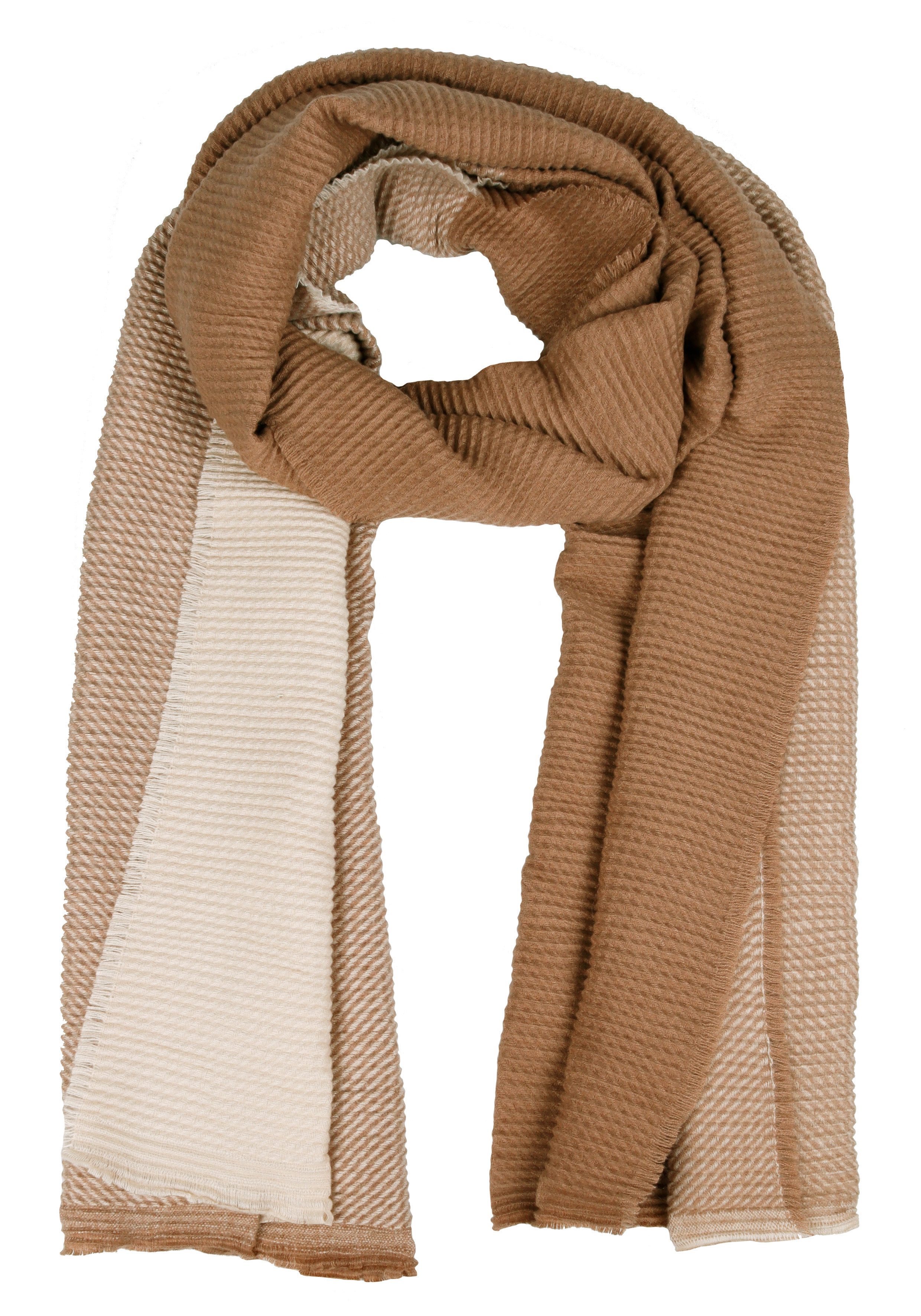 Capelli New York Modeschal, tricolor, leichte Fransenkante, Farbverlauf