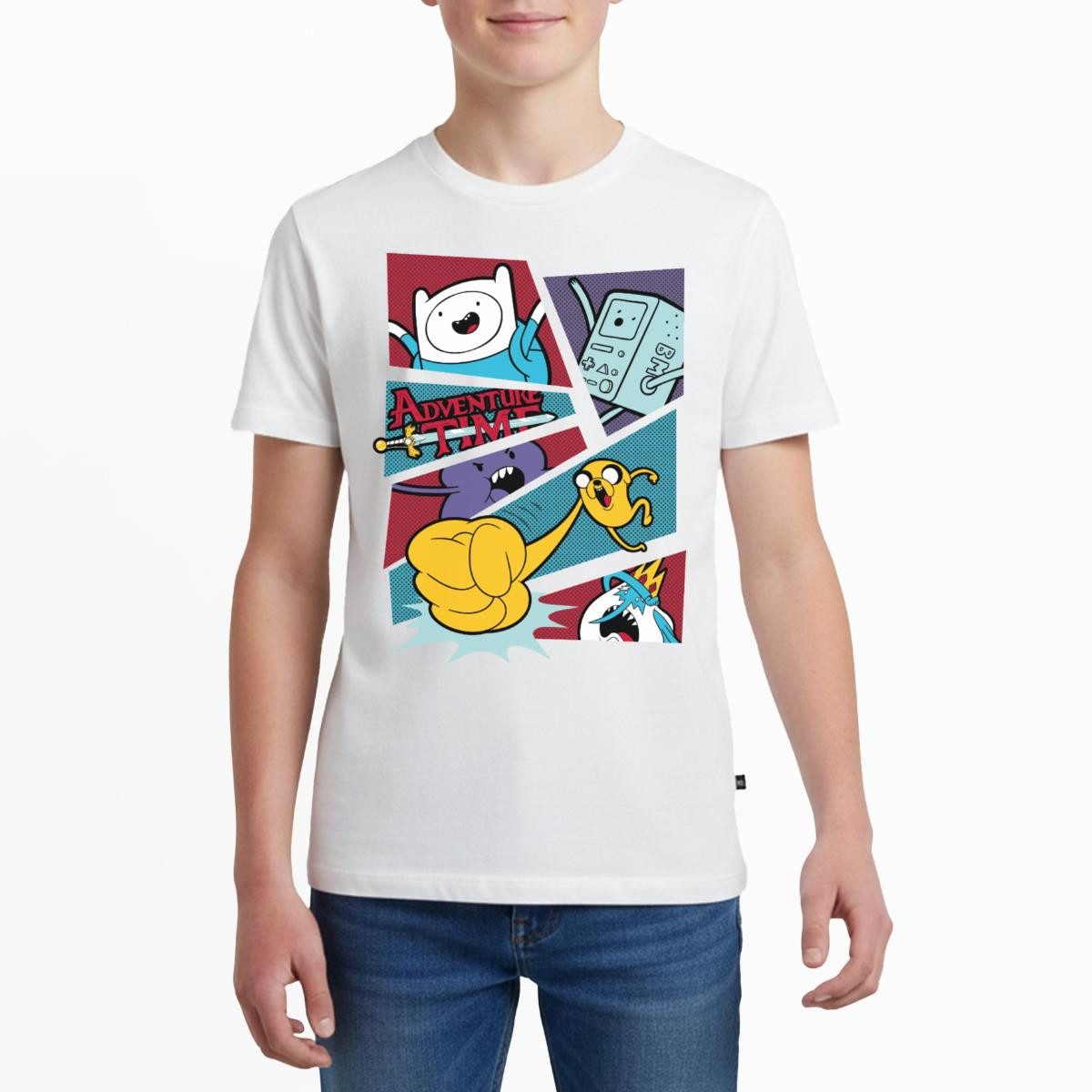 T-Shirt Adventure Time Mit Finn Und Jake Comic Felder Teenager Premium T-Shirt