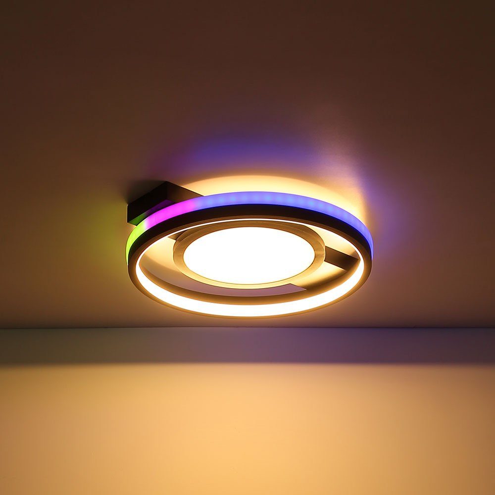 Farbwechsel Fernbedienung Neutralweiß, Globo dimmbar LED fest Kaltweiß, Farbwechsel, verbaut, LED-Leuchtmittel Warmweiß, Deckenlampe Deckenleuchte Deckenleuchte, LED Tageslichtweiß, RGB
