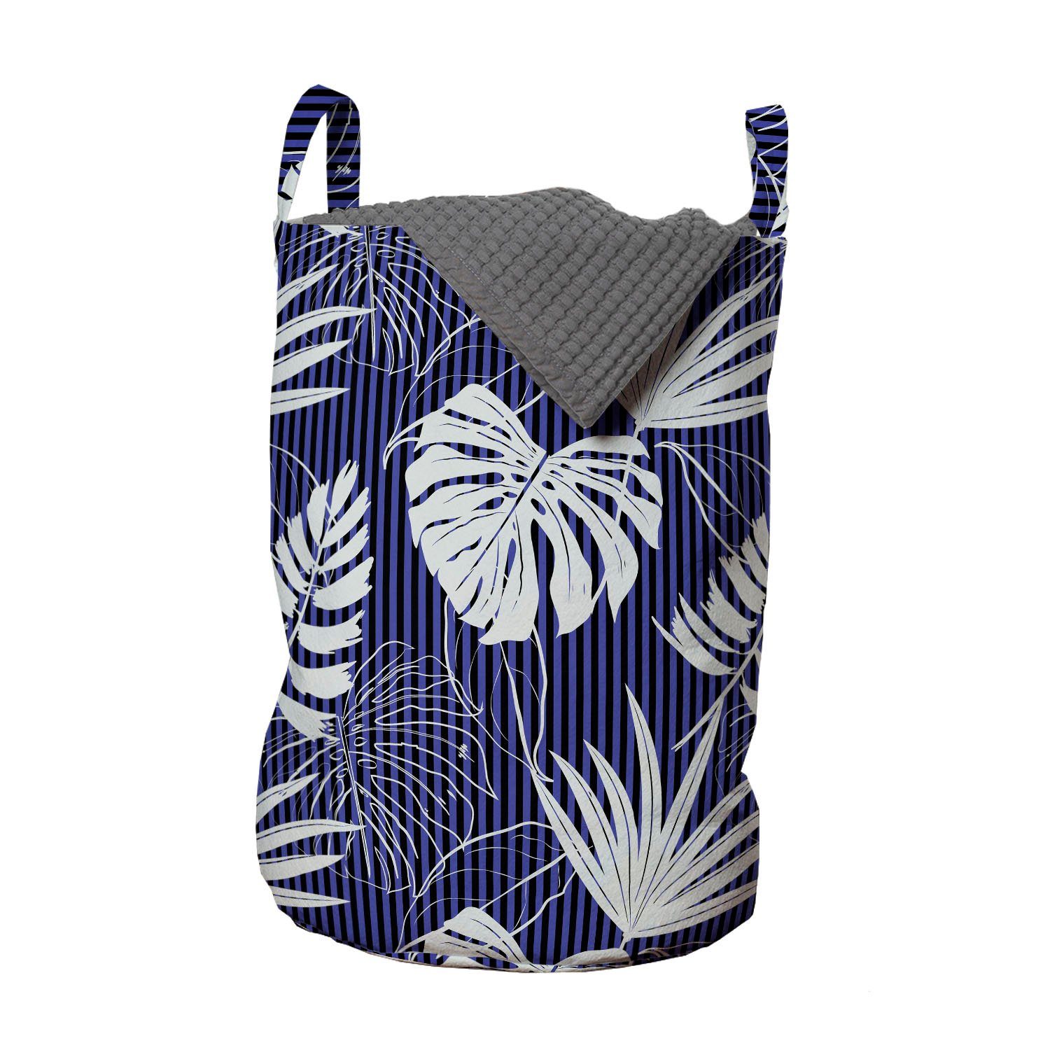 Abakuhaus Wäschesäckchen Wäschekorb mit Griffen Kordelzugverschluss für Waschsalons, Blätter Hawaiian Tropical Monstera