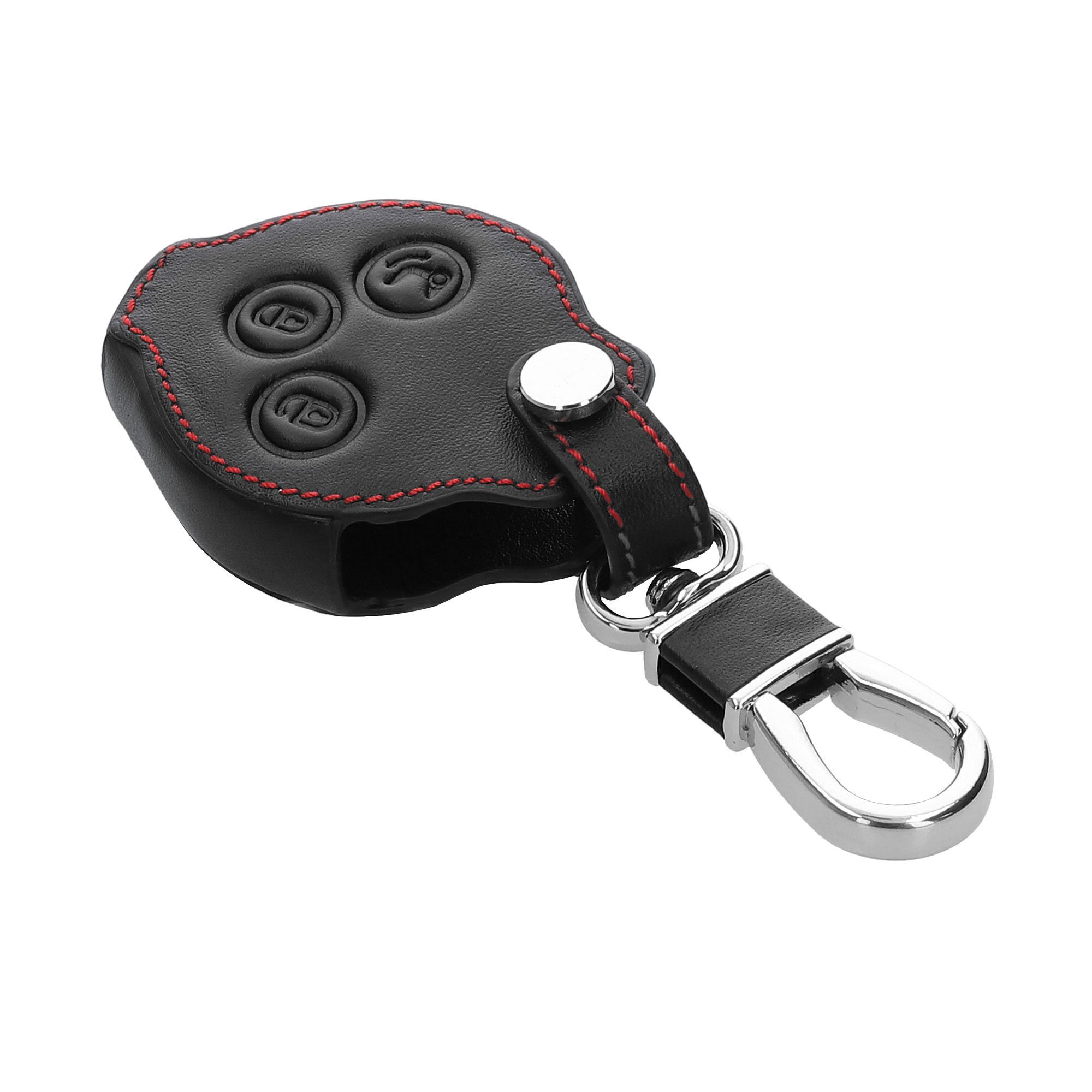 für Hülle Funk Schwarz kwmobile 3-Tasten Kunstleder Case Schlüssel Autoschlüssel Autoschlüssel, Cover Smart Schlüsselhülle Schlüsseltasche
