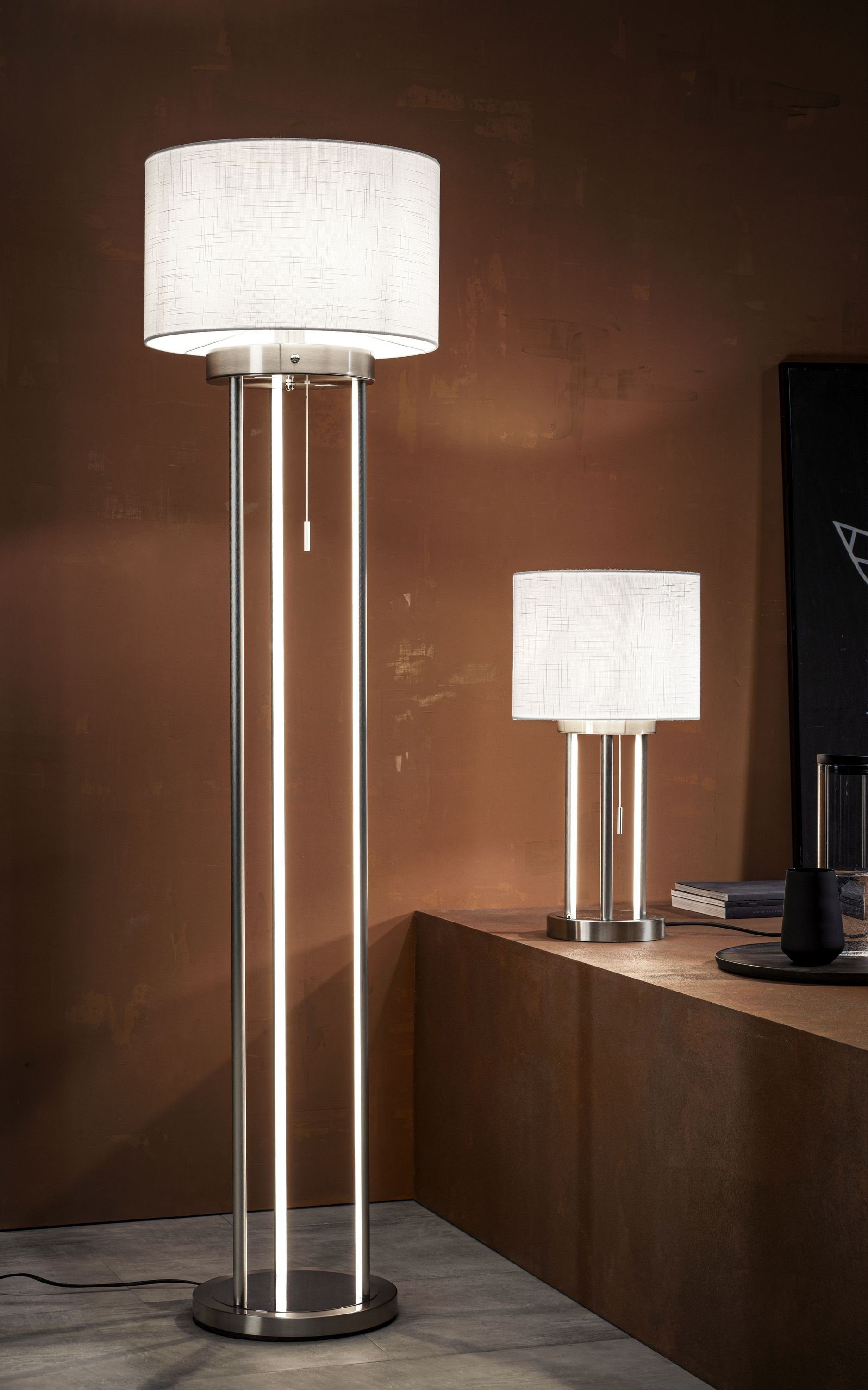 casa NOVA Tischleuchte casa NOVA Tischleuchte DOMI DH 28x55 cm silber Tisch günstig online kaufen