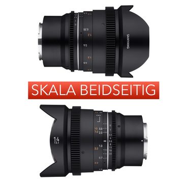 Samyang MF 14mm T3,1 VDSLR MK2 Canon RF Superweitwinkelobjektiv