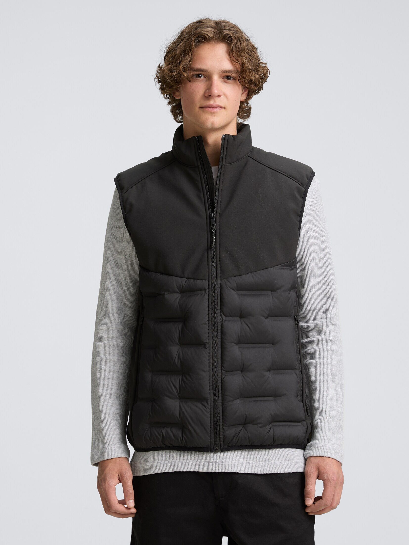 TOM TAILOR Denim Steppweste Jacken Hybrid Steppweste mit Stehkragen