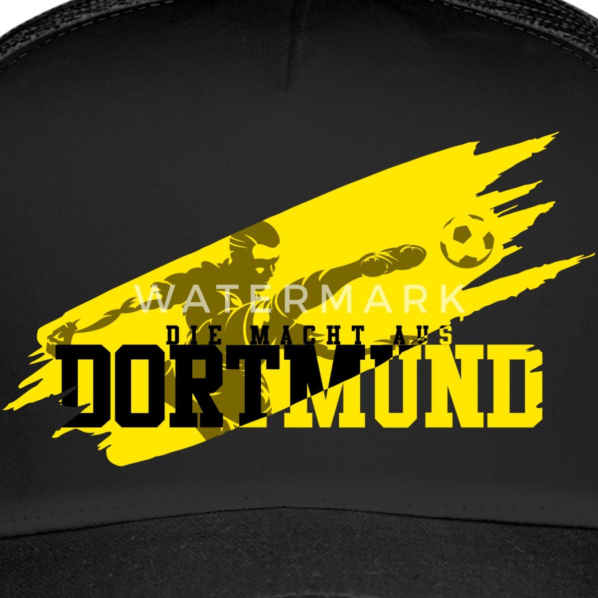 Spreadshirt Trucker Cap Die Macht Aus Dortmund Schwarz-Gelb Fußball Fan Trucker Cap (1-St)
