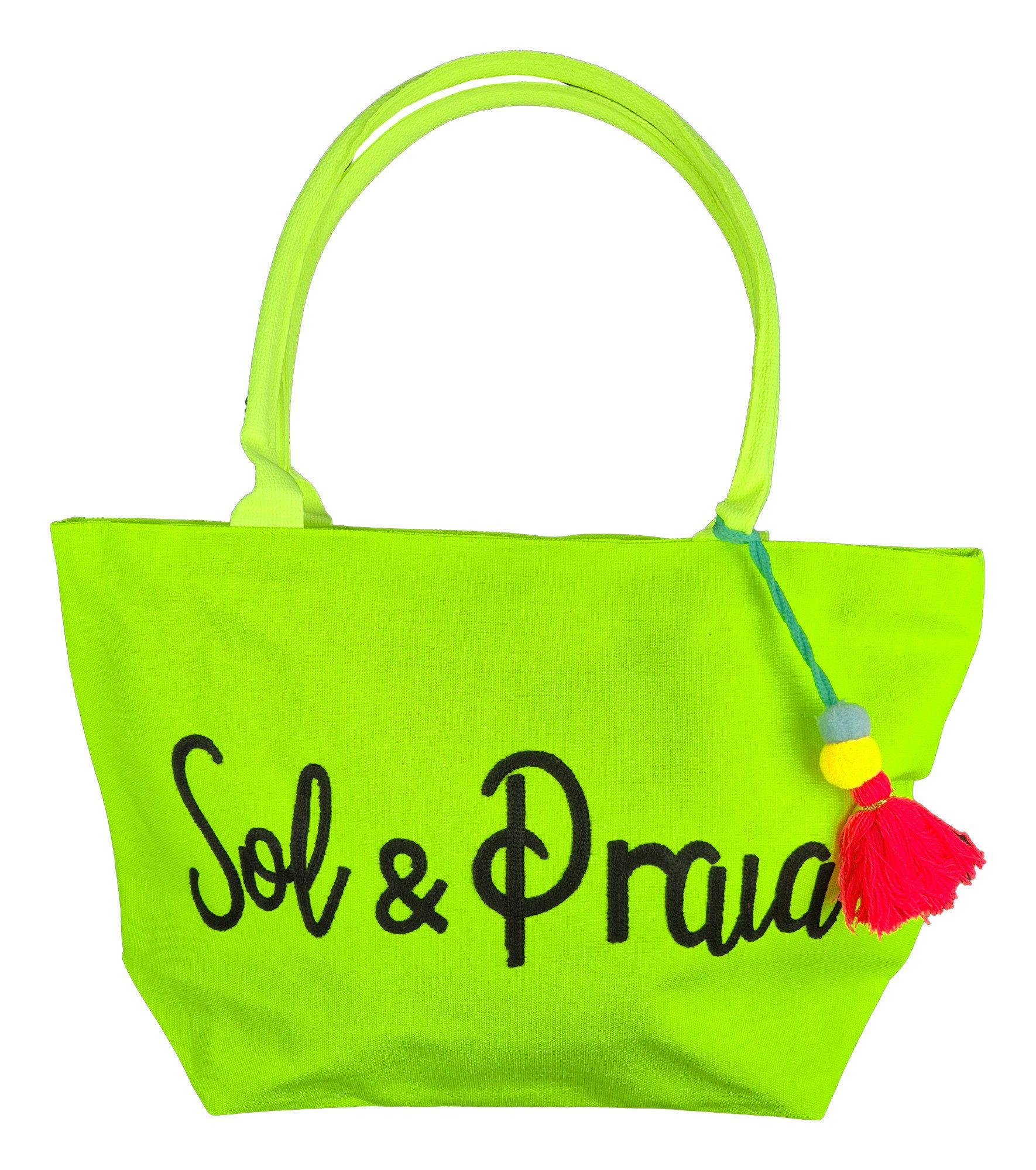 Einkaufszauber Strandtasche Strandtasche Urlaubstasche Brazil Neongrün