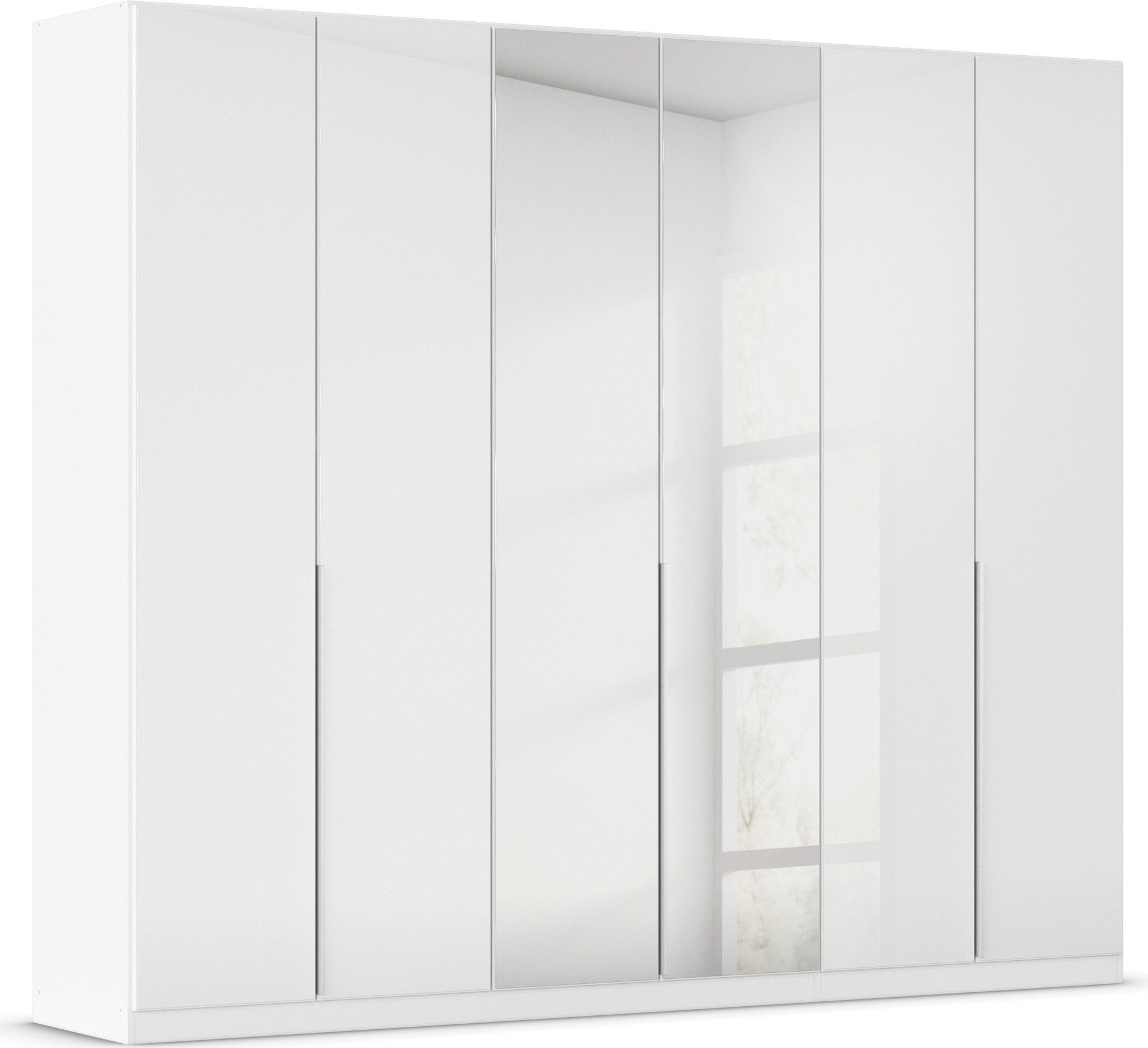 OTTO home Drehtürenschrank Kleiderschrank Schrank Garderobe AGORDO mit Glasfront und Spiegel (in zwei Griff-Farben, Breiten 91-405 cm) durchdachte Innenausstattung, in 8 Breiten und 2 Höhen MADE IN GERMANY