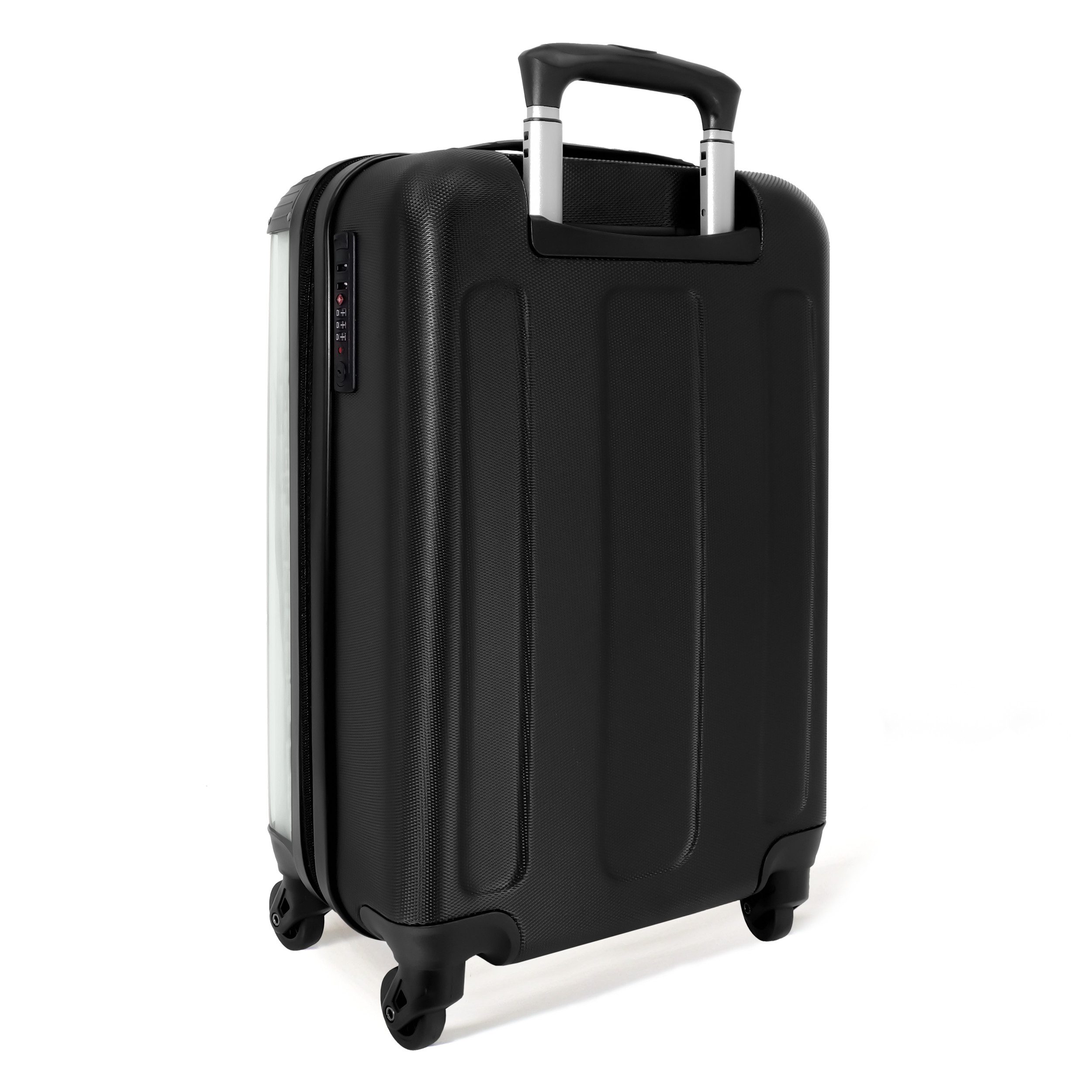NoBoringSuitcases.com© Kinderkoffer Beigefarbener Oldtimer-Traktor in Pastellgrün 55x35x20cm, 4 Rollen, Handgepäck Koffer, Hartschalenkoffer Kinder, Reisekoffer Jungen