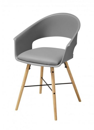 ebuy24 Esszimmerstuhl »4er Set Inge Esszimmerstuhl in grauen PU