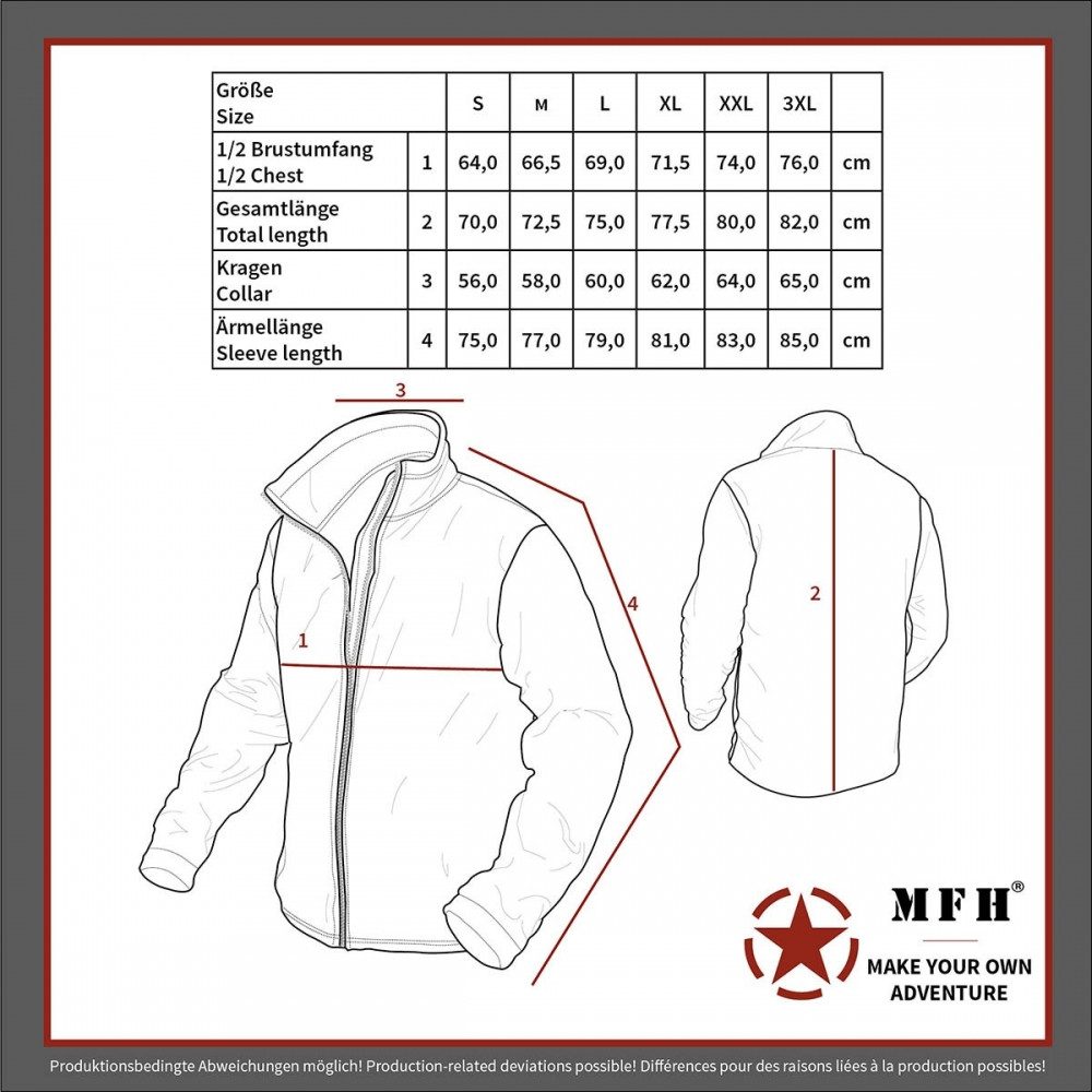 MFH Softshelljacke MFH US Soft Shell Jacke, Level 5 für Outdoor. Hochwertige US Soft Shell Jacke, Level 5 für optimalen Schutz