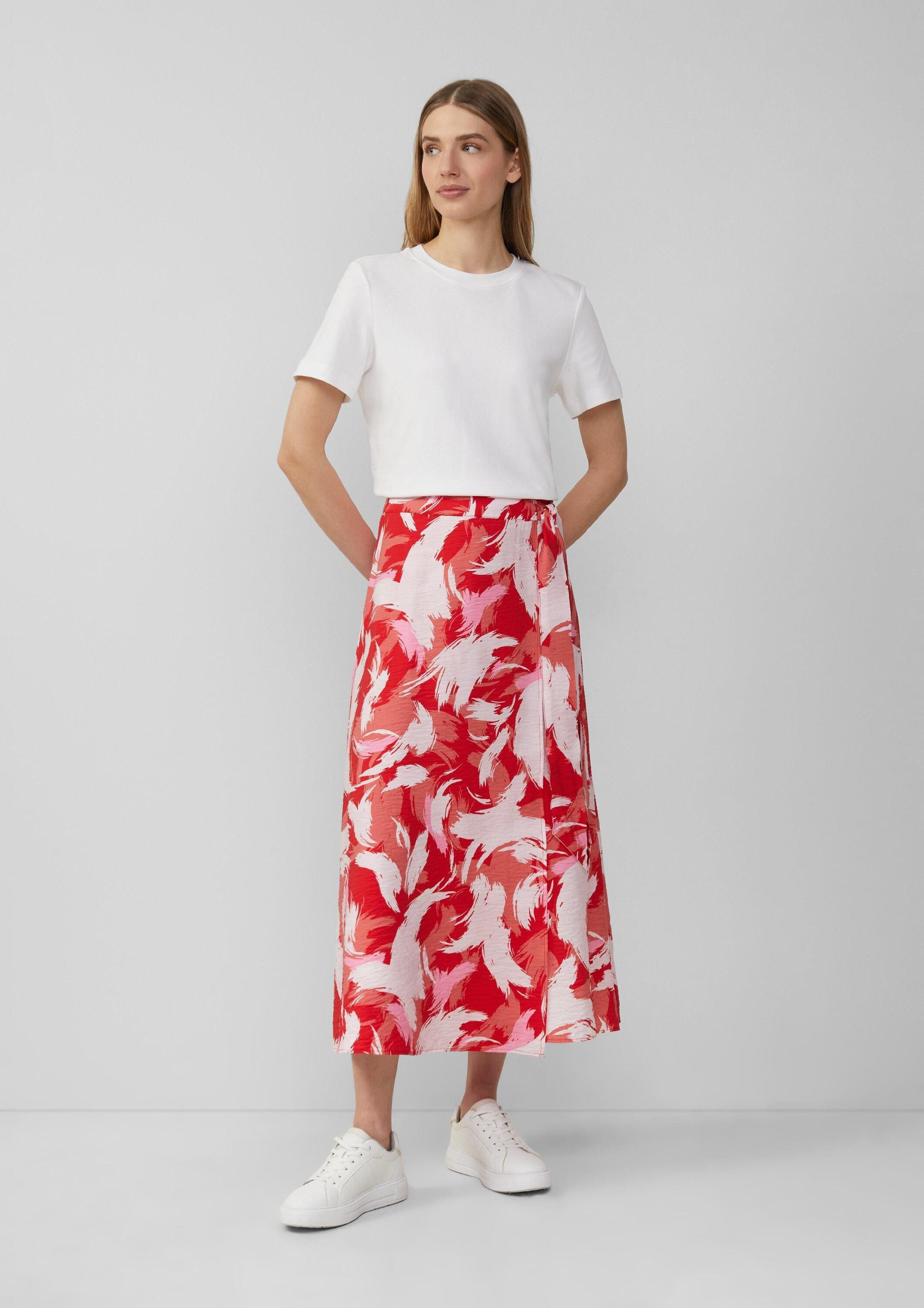 s.Oliver Midirock Rock Strukturierter Wickelrock aus Viskosemix mit Bindegü günstig online kaufen