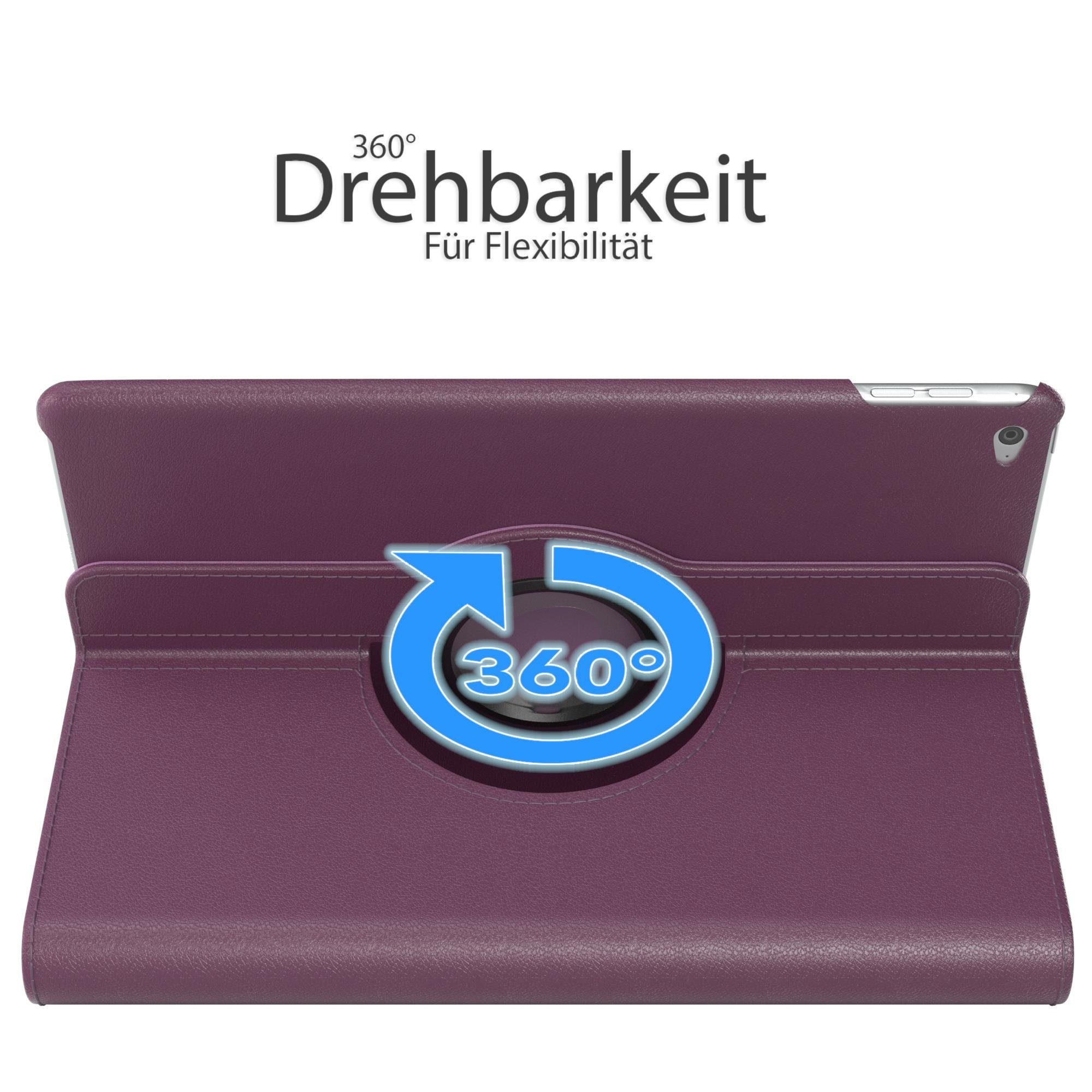 EAZY CASE Tablet-Hülle Rotation Case für Apple iPad Air 2 9,7 Zoll, Tablet-Hülle Bookstyle Case Fullcover Schutz Tasche Stehfunktion Lila
