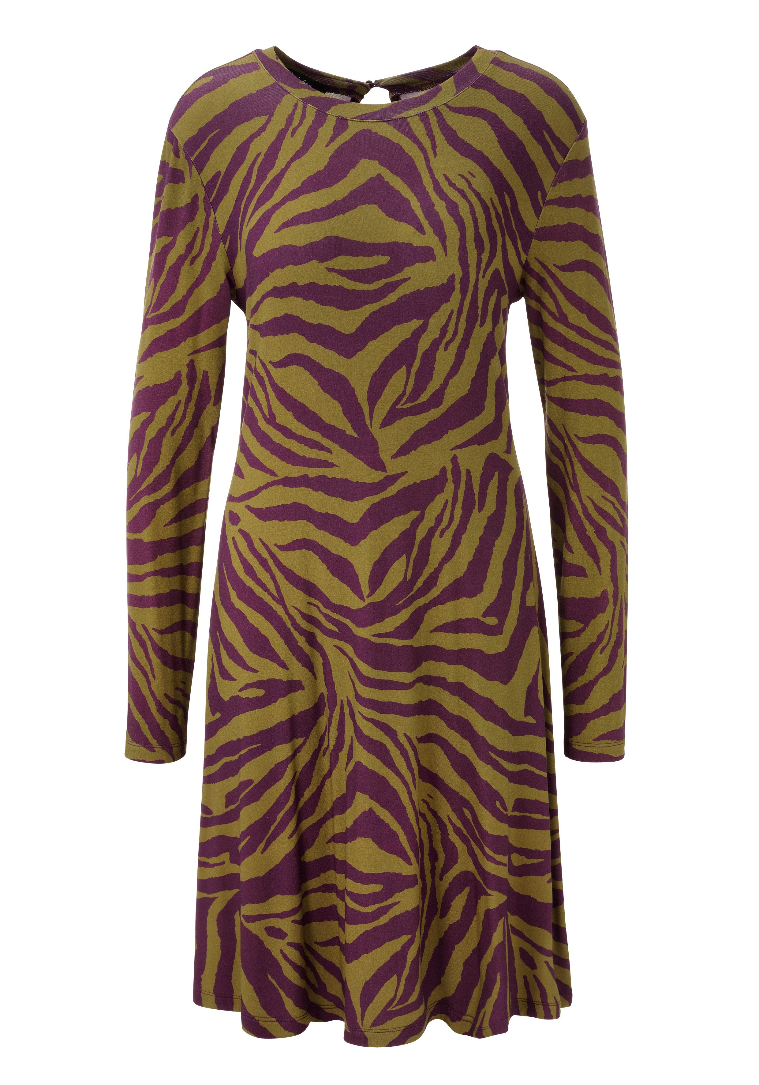 Aniston CASUAL A-Linien-Kleid mit extravagantem Zebra-Muster - NEUE KOLLEKTION – Bild 5 von 5