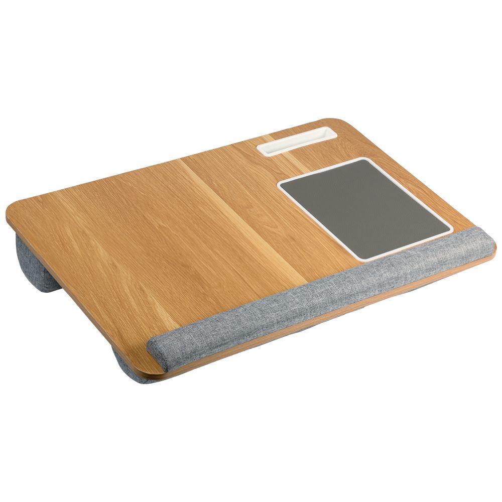 KESPER® Laptop Tablett Laptop-Knietablett, MDF, FSC, MDF, Sperrholz, (1-tlg), integriertes Mauspad, Handyfach und Stoffgriff