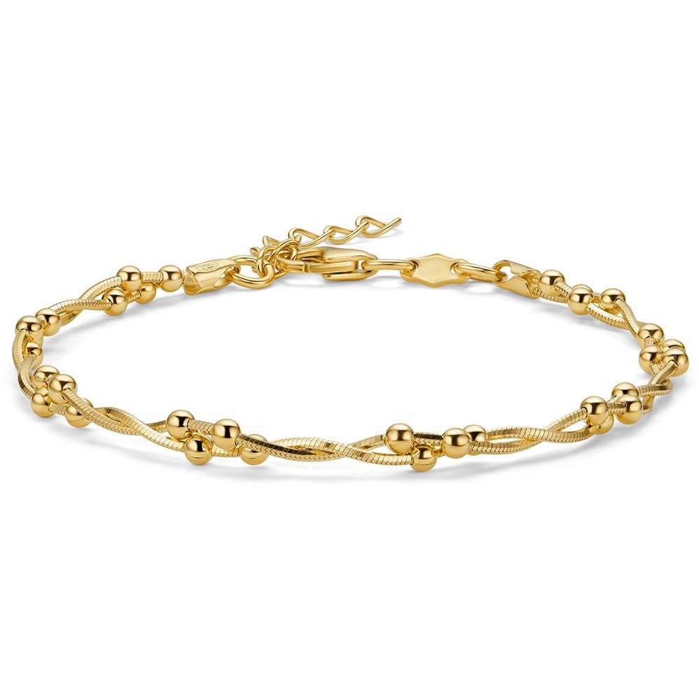 Miore Armband SIL010B - 18 kt vergoldetes 925 Sterling Silberarmband 18 cm + 3 cm, Made in Italy