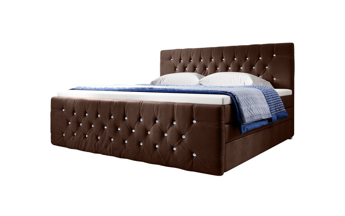 Luxusbetten24 Boxspringbett Nobile, mit Strass und Stauraum günstig online kaufen