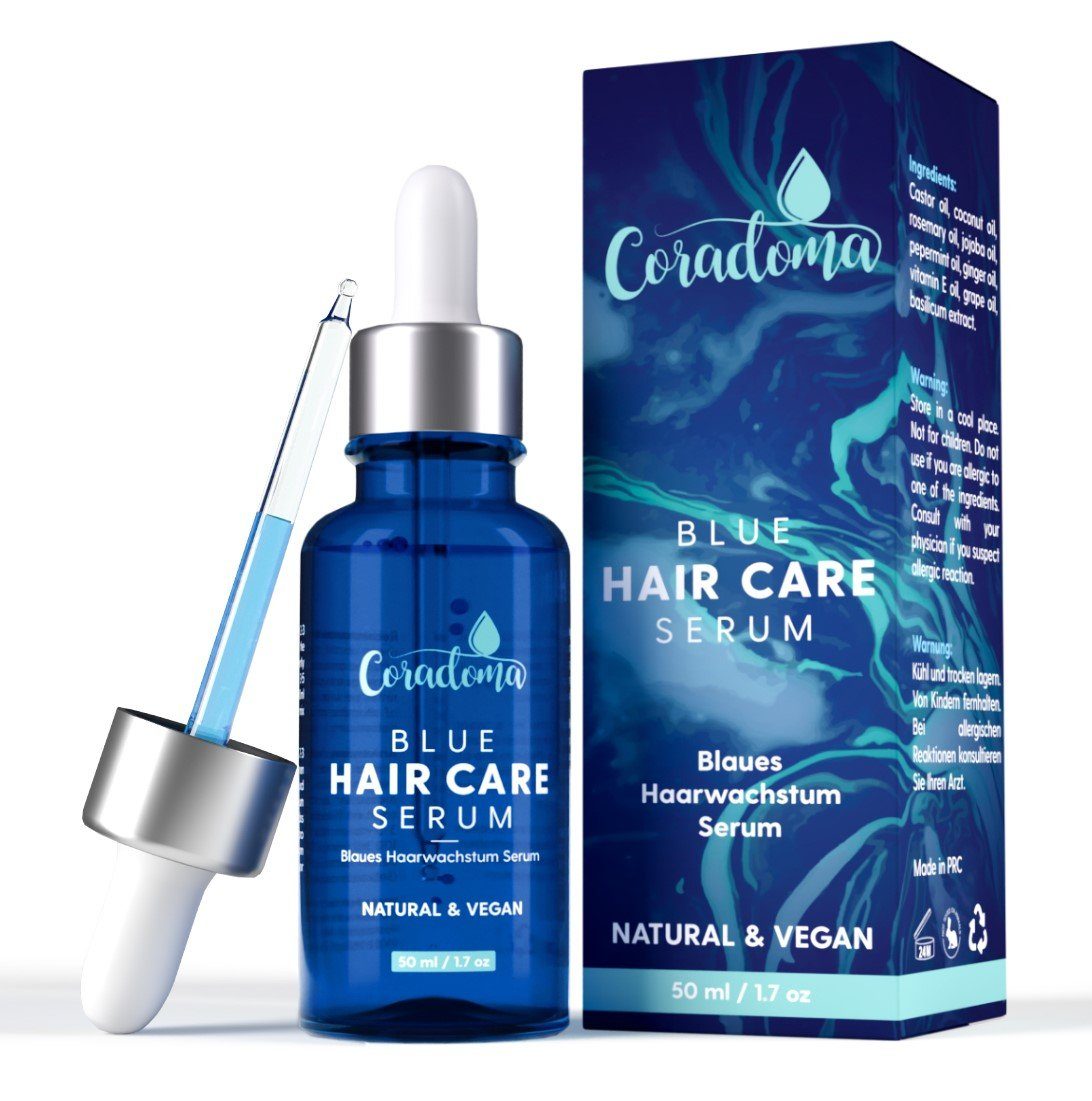 Serum Coradoma Frauen für 50ml Beschleunigen, Haarwachstum Haarserum Männer, Blaues und Haarausfall Anti