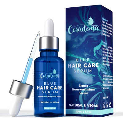 Coradoma Haarserum Blaues Anti Haarausfall Serum Haarwachstum Beschleunigen, für Frauen und Männer, 50ml