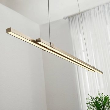 Lucande LED-Hängeleuchte Tymon, dimmbar, LED-Leuchtmittel fest verbaut, warmweiß, Modern, Acryl, Edelstahl, Aluminium, gefrostet, nickel satiniert, 2